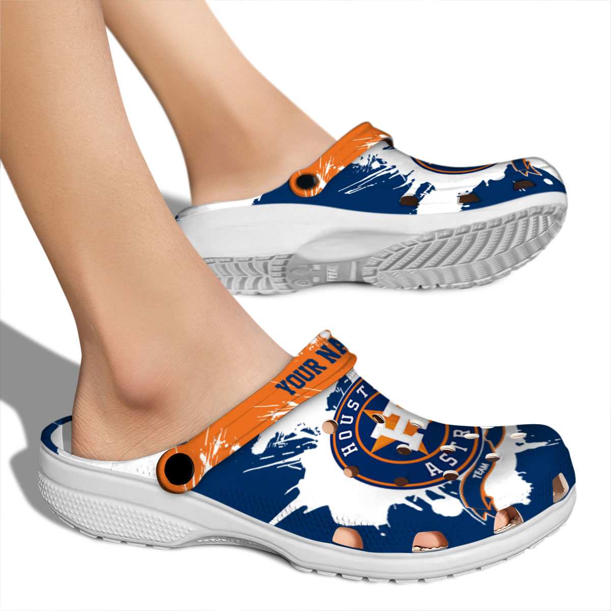 Merchidea Houston Astros MLB Sport Crocs Crocband Clogs Shoes Comfortable For Men Women and Kids
