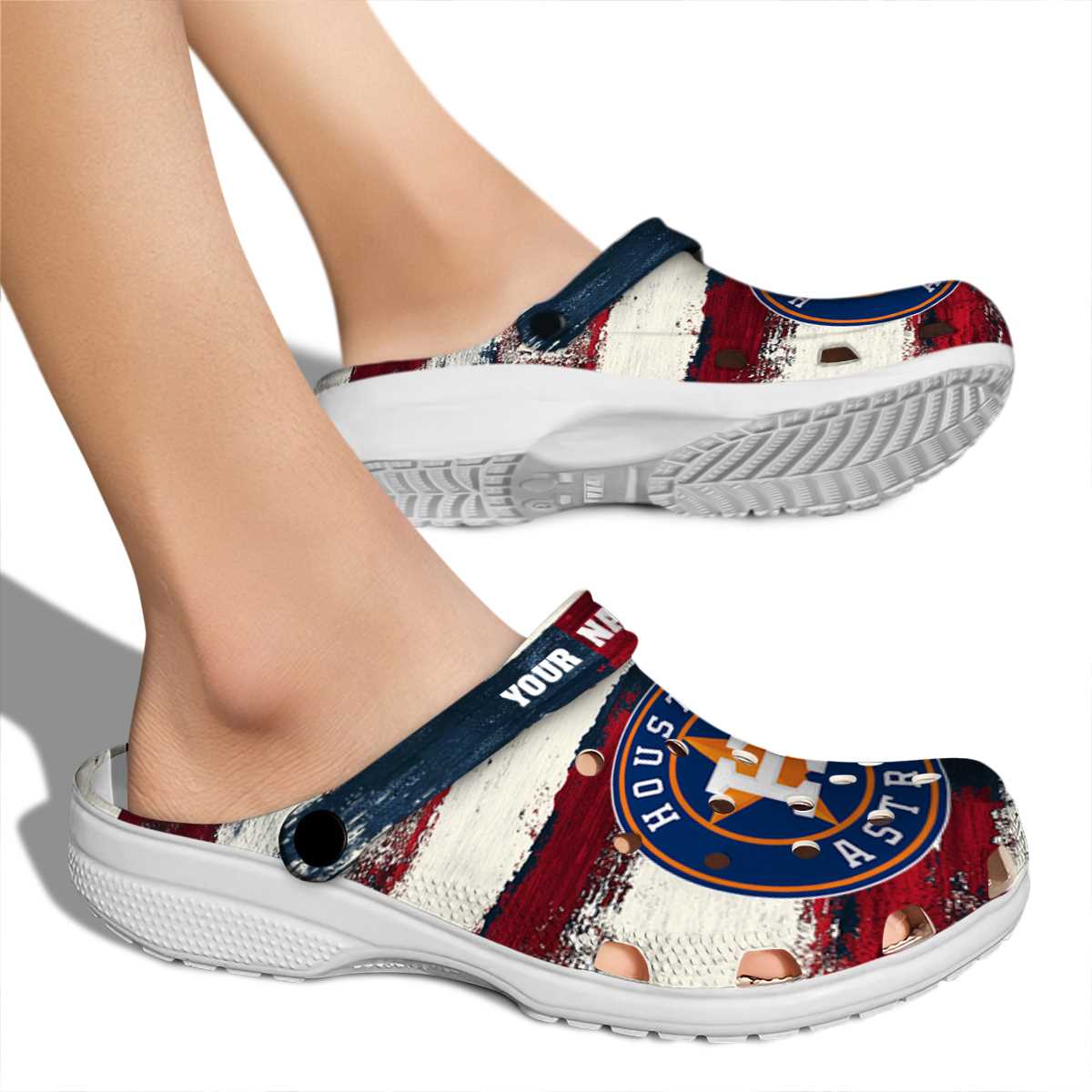 Merchidea Houston Astros MLB Sport Crocs Crocband Clogs Shoes Comfortable For Men Women and Kids