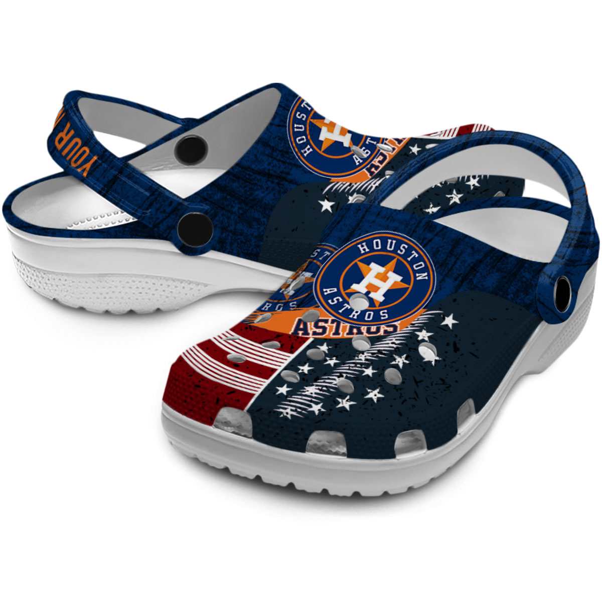 Merchidea Houston Astros MLB Sport Crocs Crocband Clogs Shoes Comfortable For Men Women and Kids