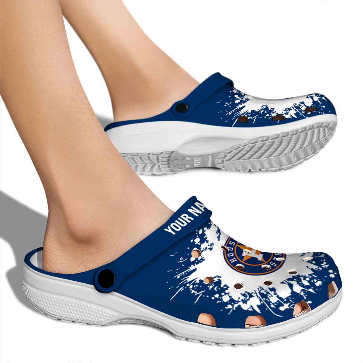 Merchidea Houston Astros MLB Sport Crocs Crocband Clogs Shoes Comfortable For Men Women and Kids
