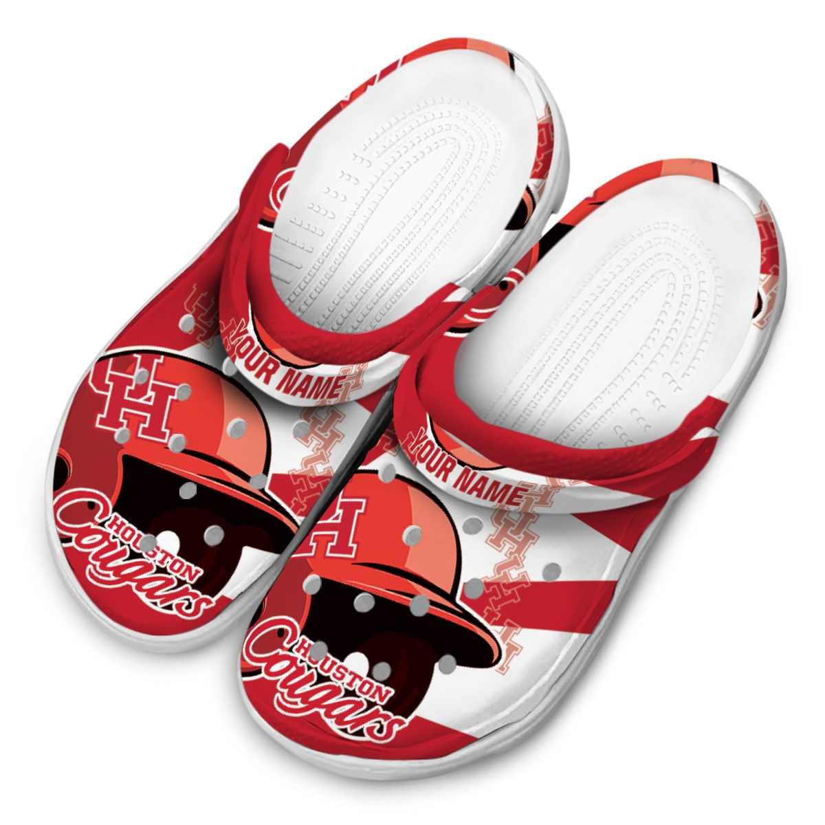 Merchidea Houston Cougars NCAA Sport Crocs Crocband Clogs Shoes Comfortable For Men Women and Kids