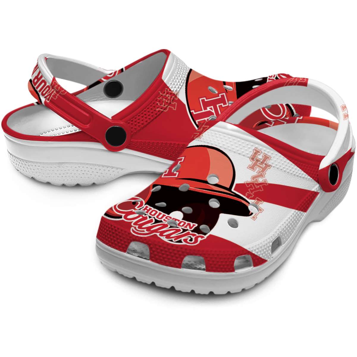 Merchidea Houston Cougars NCAA Sport Crocs Crocband Clogs Shoes Comfortable For Men Women and Kids