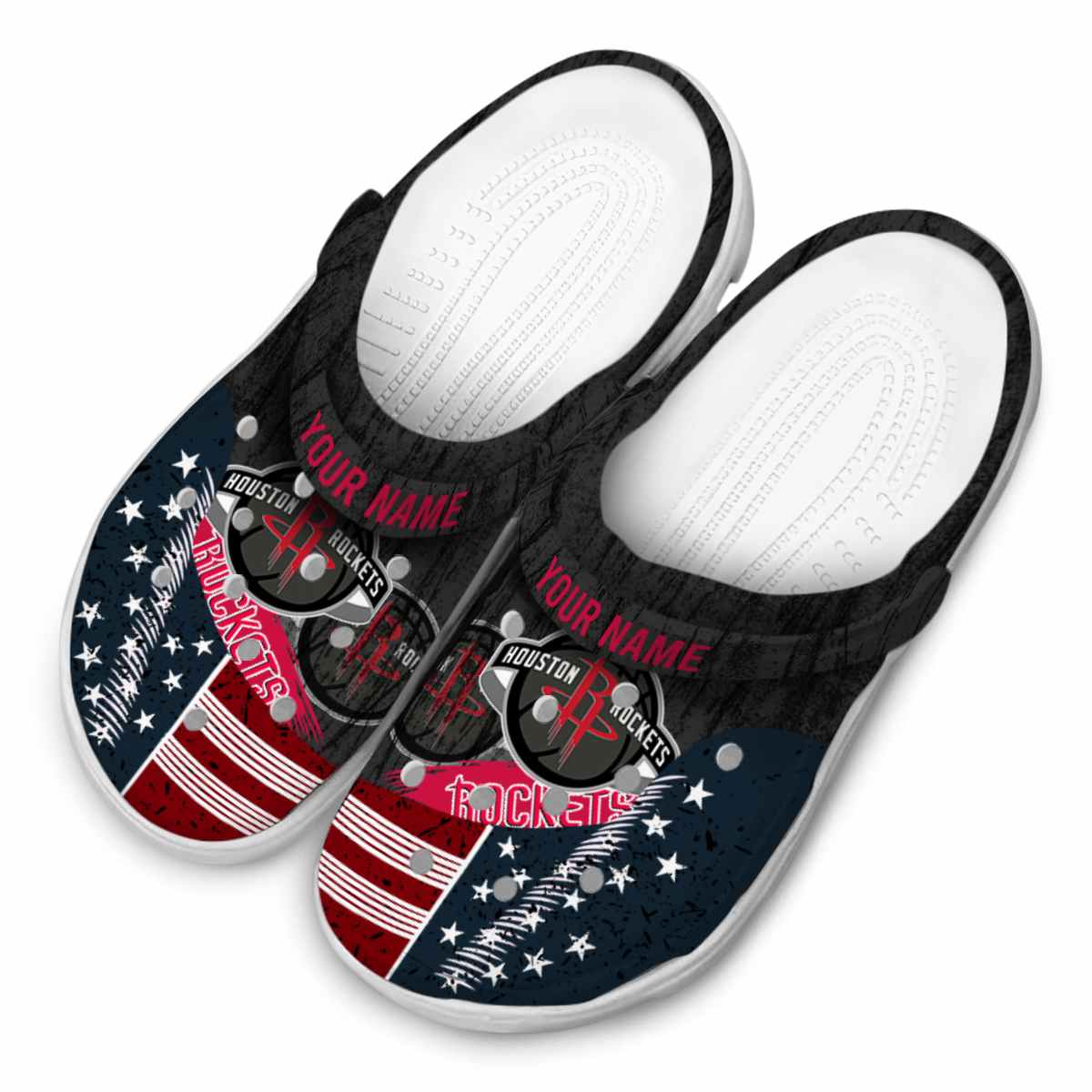 Merchidea Houston Rockets NBA Sport Crocs Crocband Clogs Shoes Comfortable For Men Women and Kids