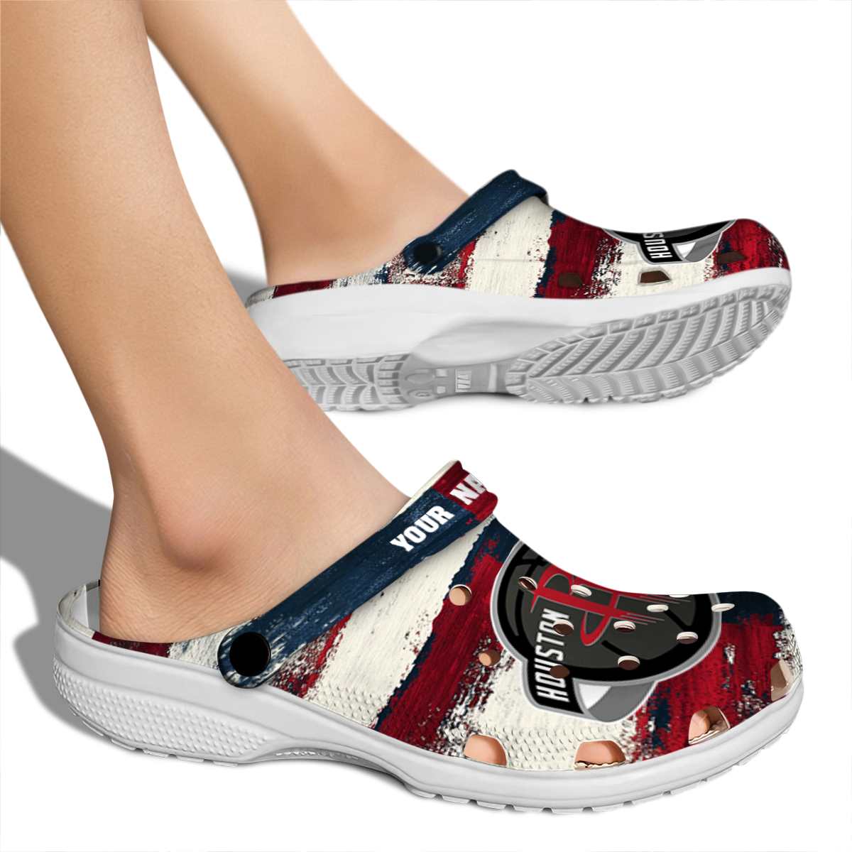 Merchidea Houston Rockets NBA Sport Crocs Crocband Clogs Shoes Comfortable For Men Women and Kids