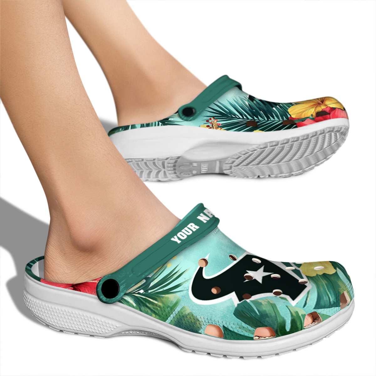 Merchidea Houston Texans NFL Sport Crocs Crocband Clogs Shoes Comfortable For Men Women and Kids