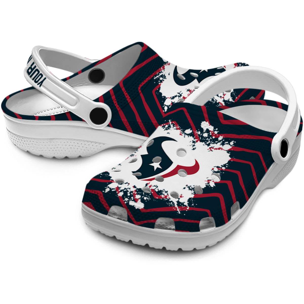 Merchidea Houston Texans NFL Sport Crocs Crocband Clogs Shoes Comfortable For Men Women and Kids