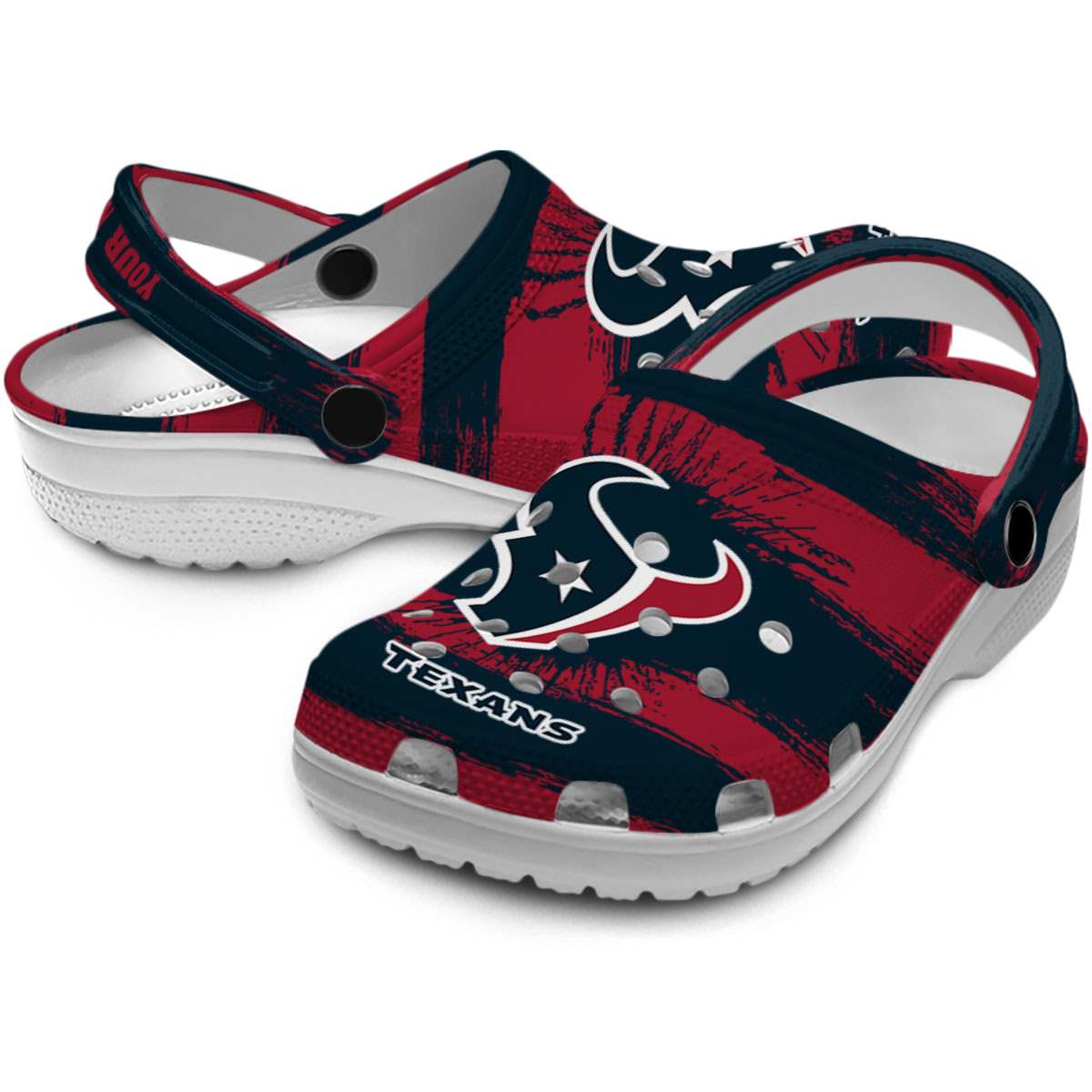 Merchidea Houston Texans NFL Sport Crocs Crocband Clogs Shoes Comfortable For Men Women and Kids