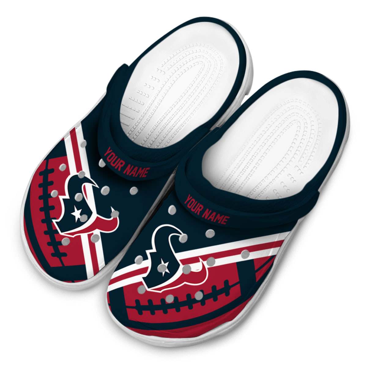 Merchidea Houston Texans NFL Sport Crocs Crocband Clogs Shoes Comfortable For Men Women and Kids
