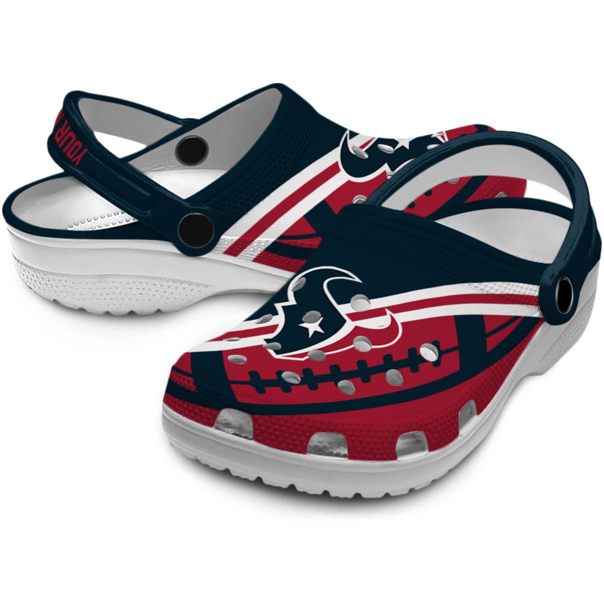 Merchidea Houston Texans NFL Sport Crocs Crocband Clogs Shoes Comfortable For Men Women and Kids