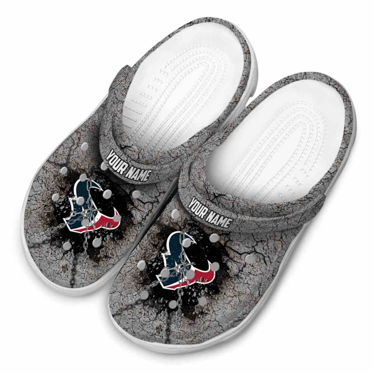 Merchidea Houston Texans NFL Sport Crocs Crocband Clogs Shoes Comfortable For Men Women and Kids