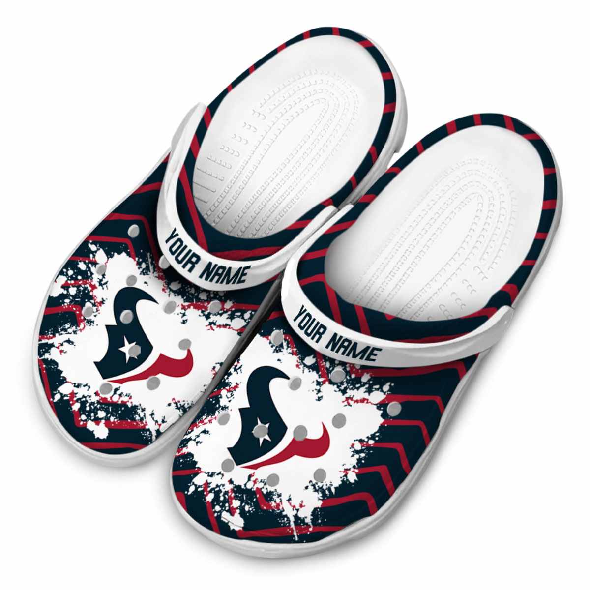 Merchidea Houston Texans NFL Sport Crocs Crocband Clogs Shoes Comfortable For Men Women and Kids