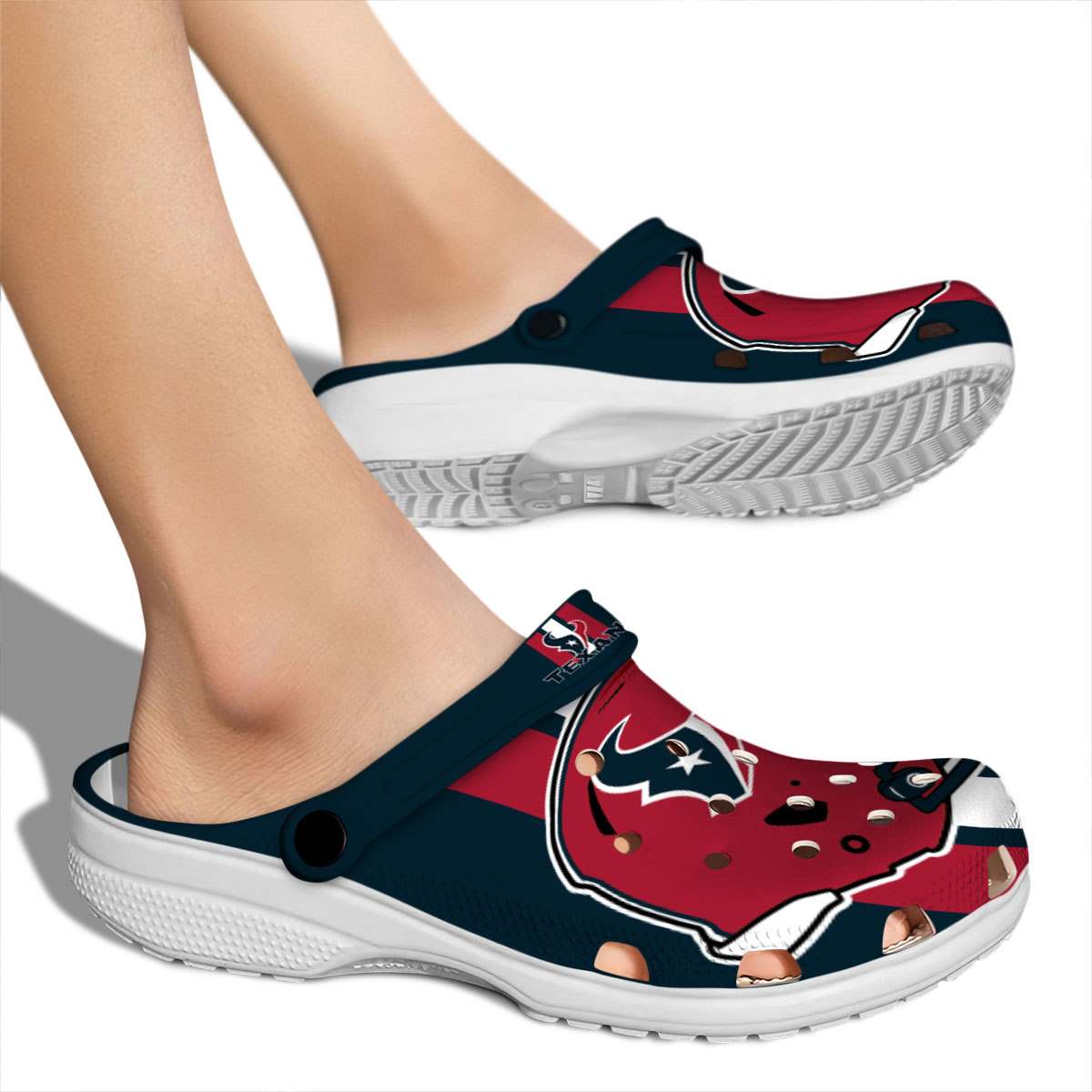 Merchidea Houston Texans NFL Sport Crocs Crocband Clogs Shoes Comfortable For Men Women and Kids
