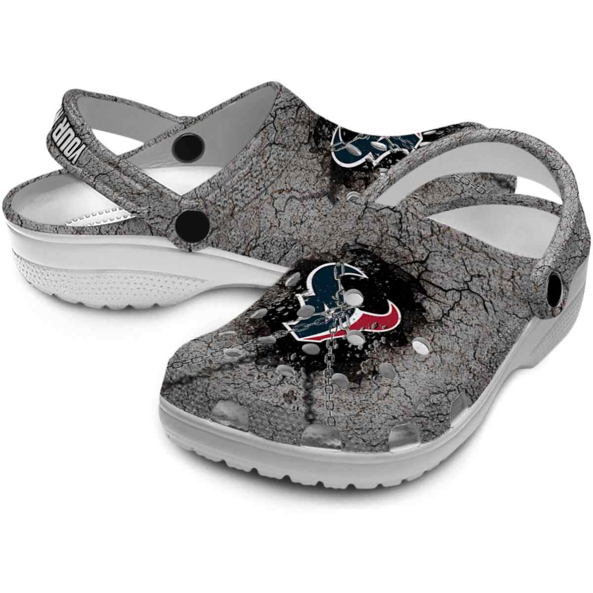 Merchidea Houston Texans NFL Sport Crocs Crocband Clogs Shoes Comfortable For Men Women and Kids