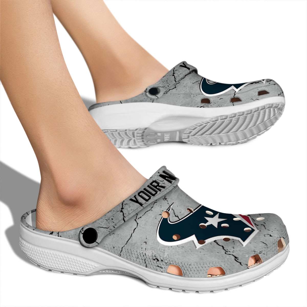 Merchidea Houston Texans NFL Sport Crocs Crocband Clogs Shoes Comfortable For Men Women and Kids