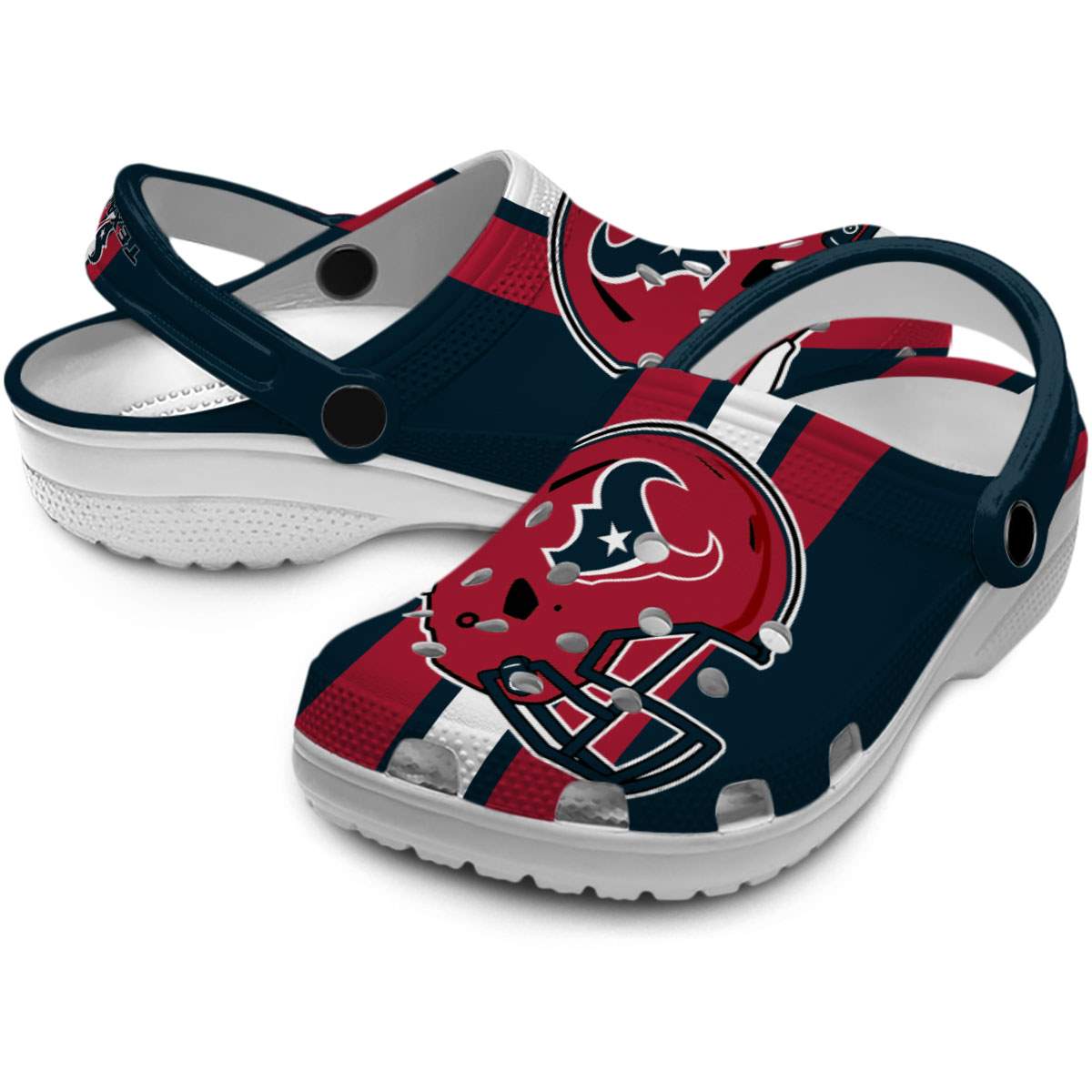 Merchidea Houston Texans NFL Sport Crocs Crocband Clogs Shoes Comfortable For Men Women and Kids