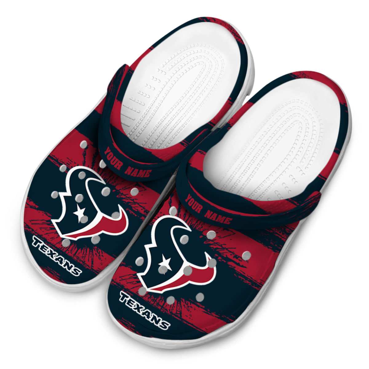 Merchidea Houston Texans NFL Sport Crocs Crocband Clogs Shoes Comfortable For Men Women and Kids