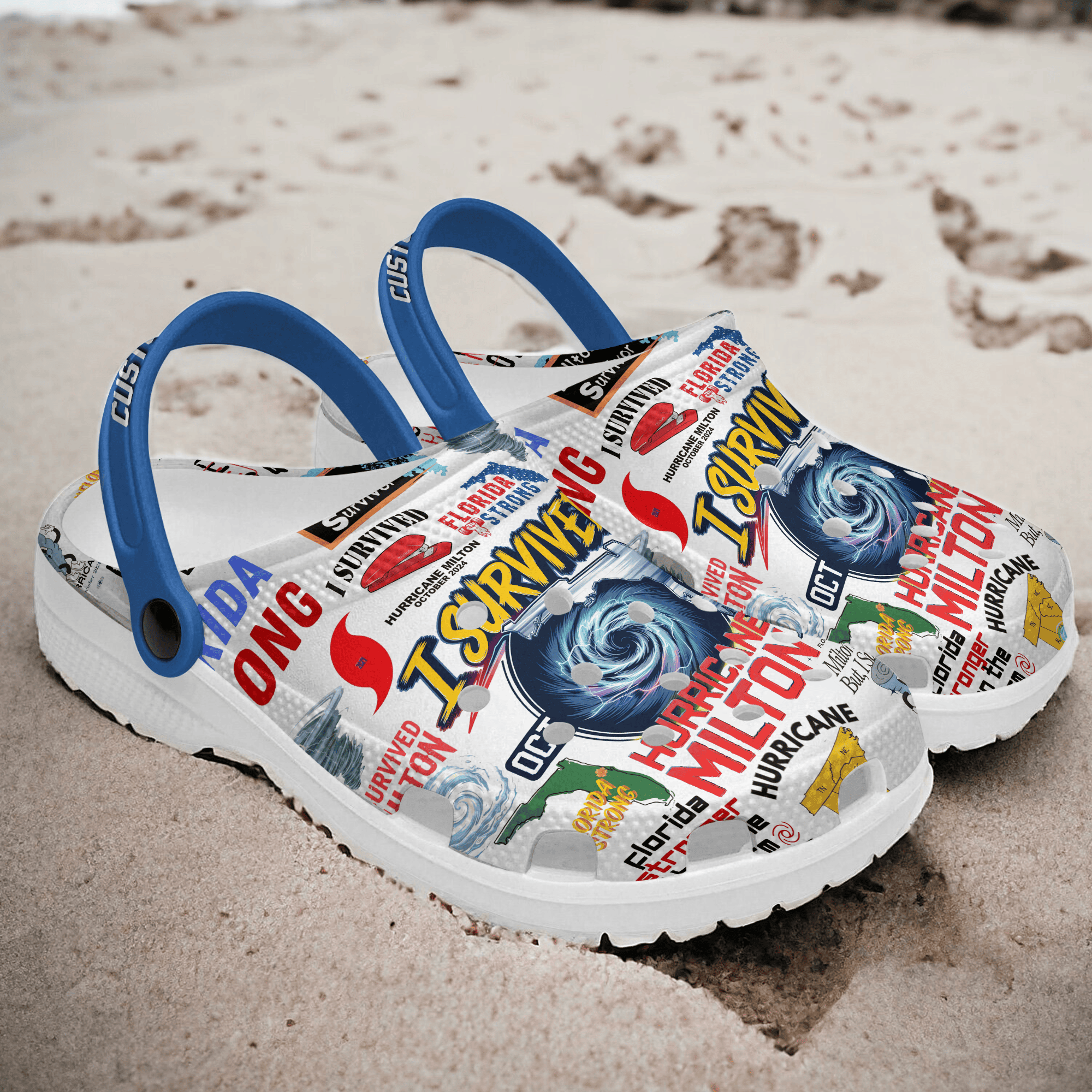 Merchidea Hurricane Milton Crocs Crocband Clogs Shoes Comfortable For Men Women and Kids