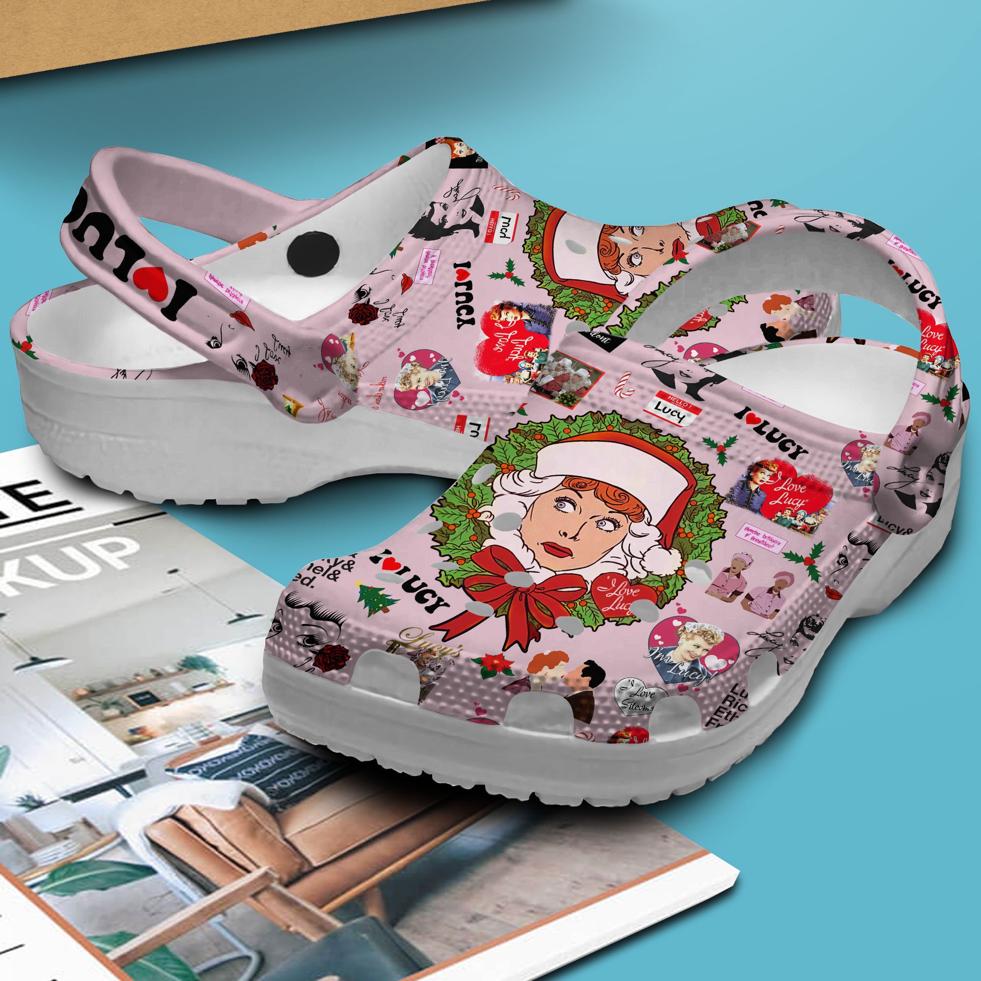 Merchidea I Love Lucy Christmas TV Series Crocs Crocband Clogs Shoes Comfortable For Men Women and Kids