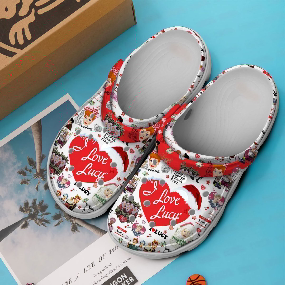 Merchidea I Love Lucy Christmas TV Series Crocs Crocband Clogs Shoes Comfortable For Men Women and Kids