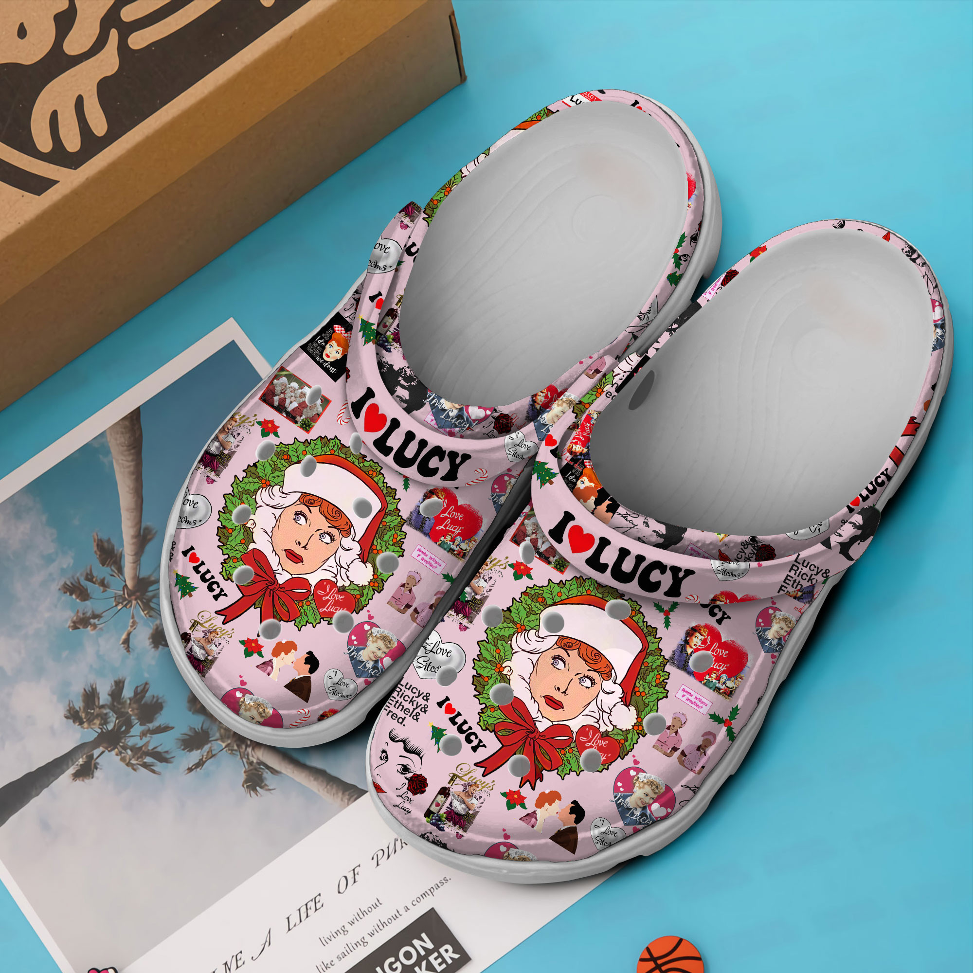 Merchidea I Love Lucy Christmas TV Series Crocs Crocband Clogs Shoes Comfortable For Men Women and Kids