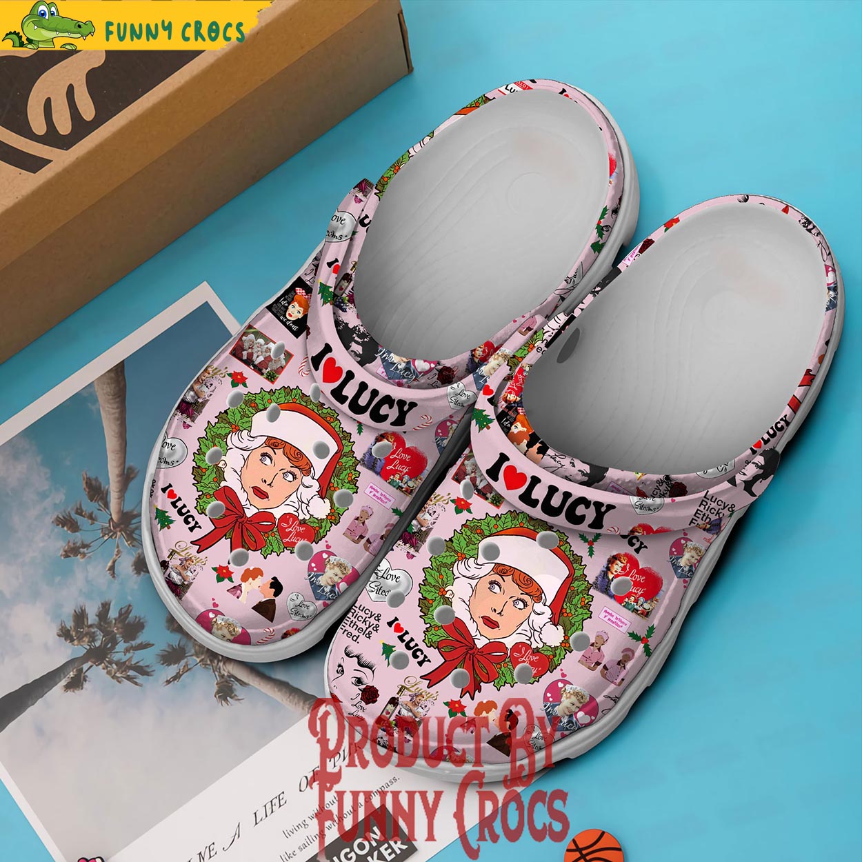 Merchidea I Love Lucy TV Series Christmas Crocs Crocband Clogs Shoes Comfortable For Men Women and Kids