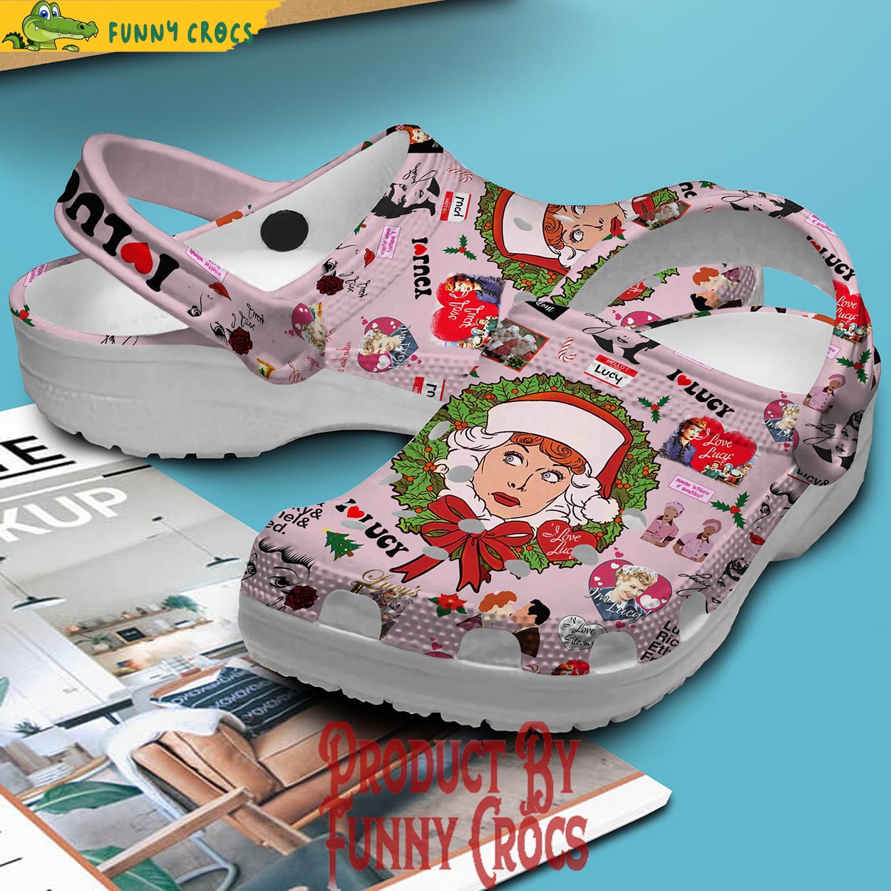 Merchidea I Love Lucy TV Series Christmas Crocs Crocband Clogs Shoes Comfortable For Men Women and Kids
