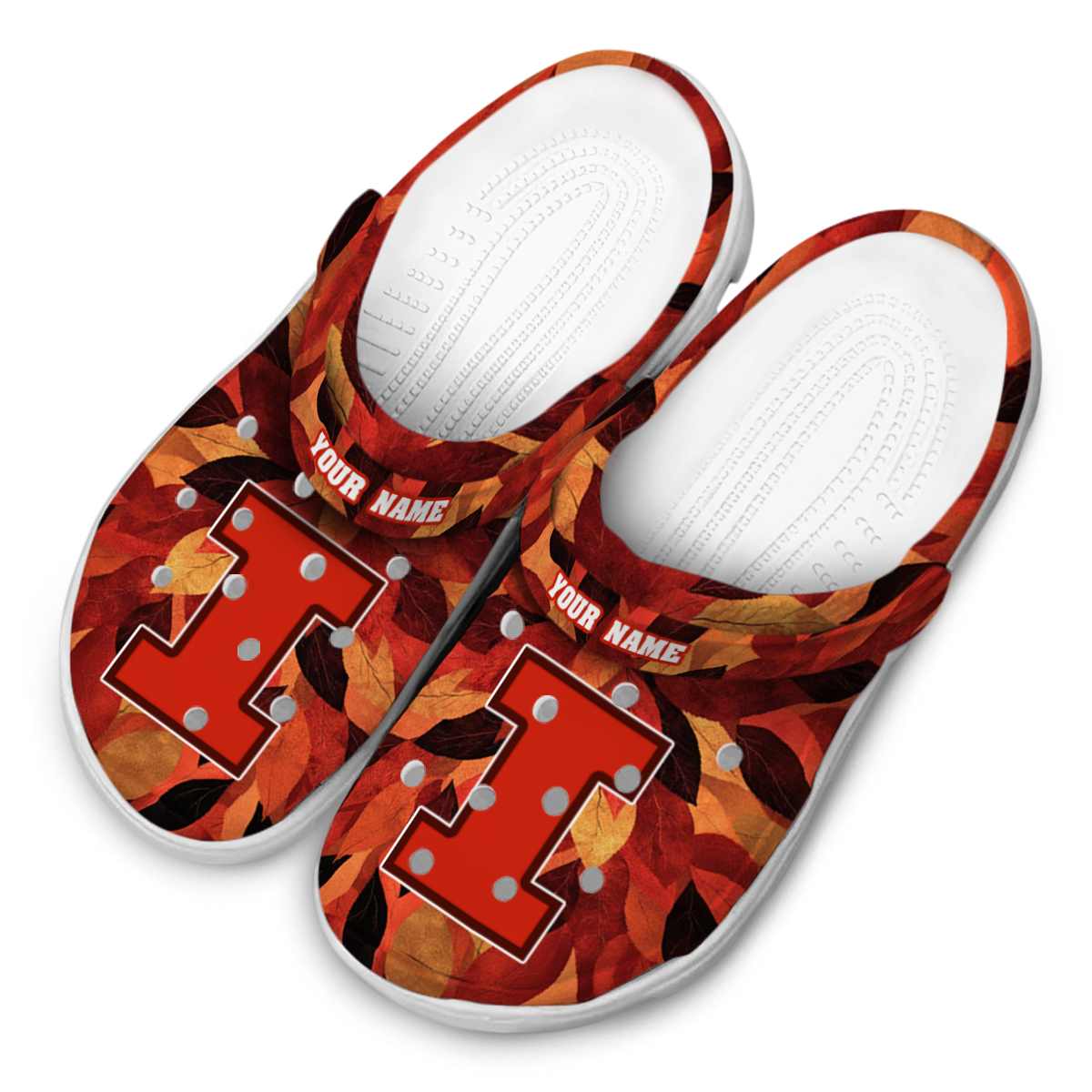 Merchidea Illinois Fighting Illini NCAA Sport Crocs Crocband Clogs Shoes Comfortable For Men Women and Kids