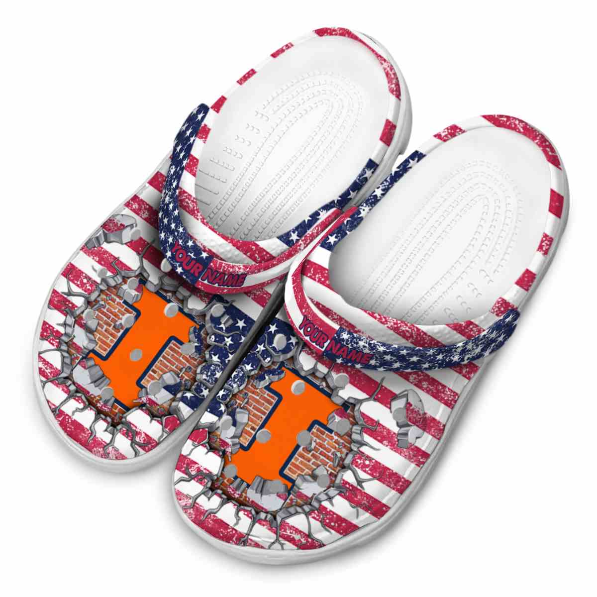 Merchidea Illinois Fighting Illini NCAA Sport Crocs Crocband Clogs Shoes Comfortable For Men Women and Kids