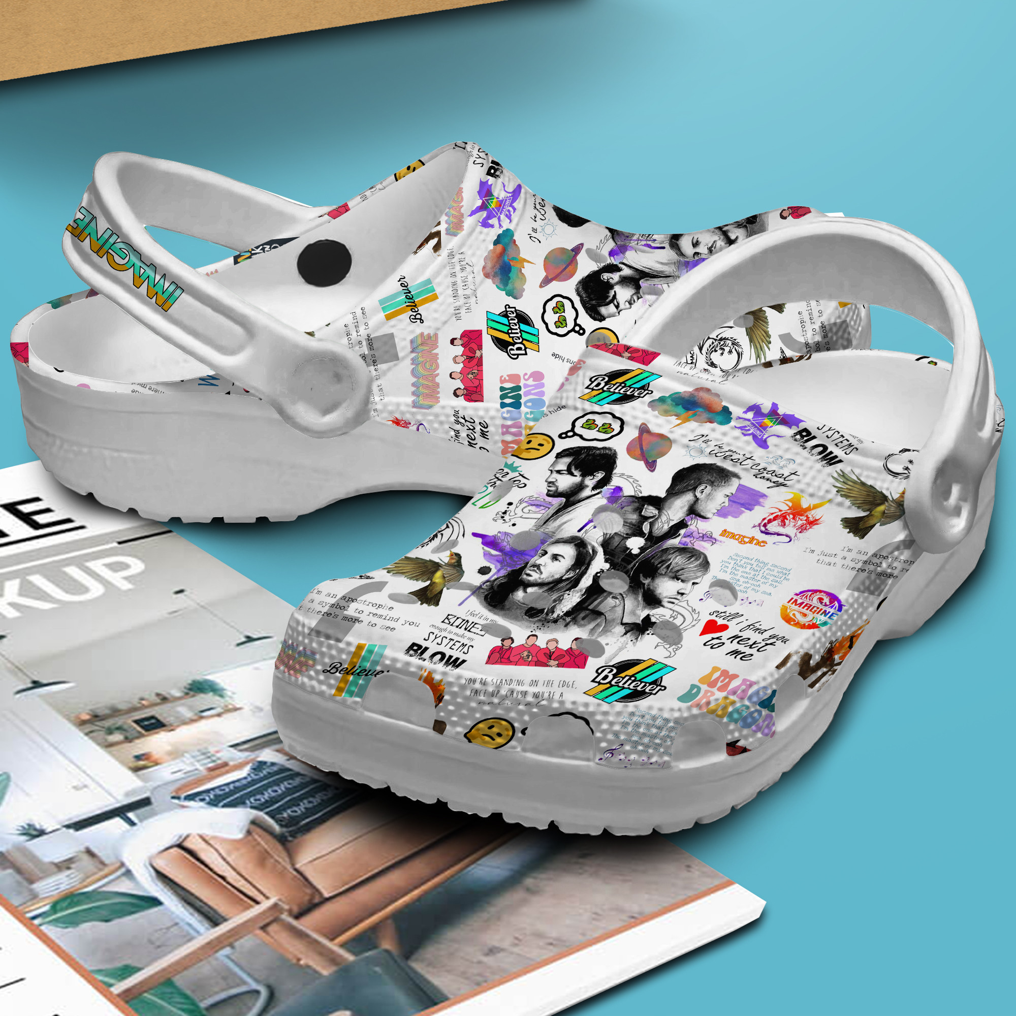 Merchidea Imagine Dragons Music Crocs Crocband Clogs Shoes Comfortable For Men Women and Kids