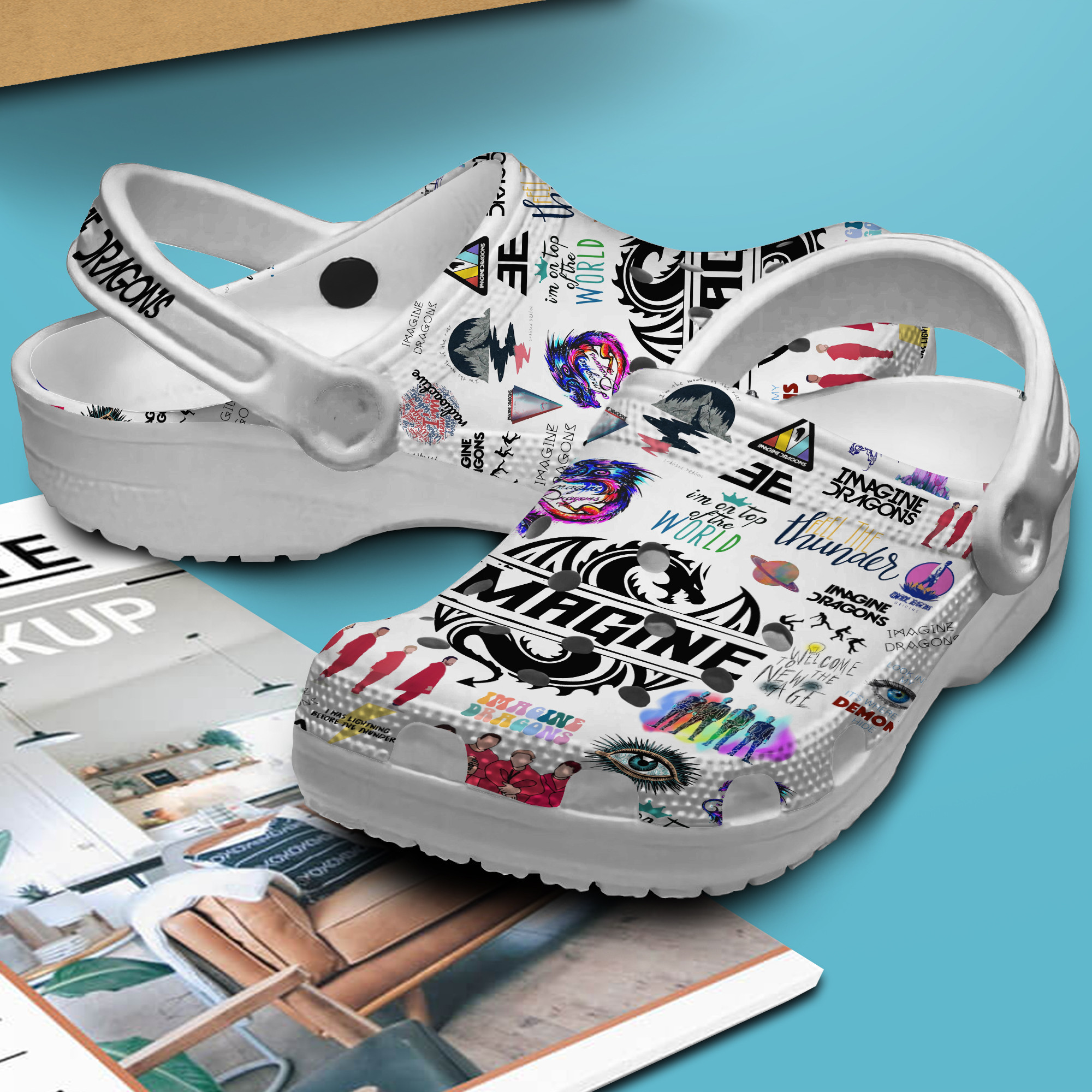 Merchidea Imagine Dragons Music Crocs Crocband Clogs Shoes Comfortable For Men Women and Kids