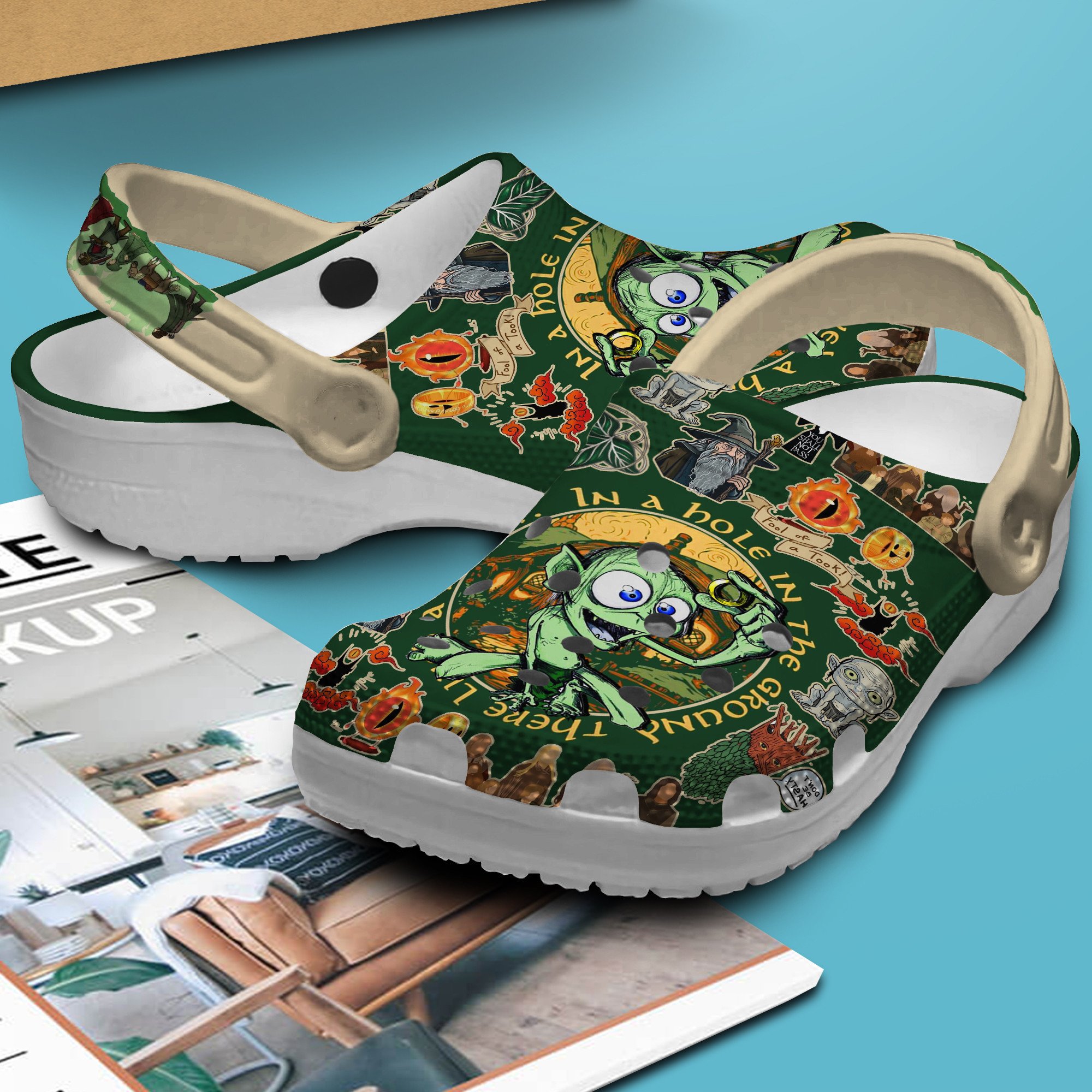 Merchidea In a hole in the ground there lived a hobbit Movie Crocs Crocband Clogs Shoes Comfortable For Men Women and Kids