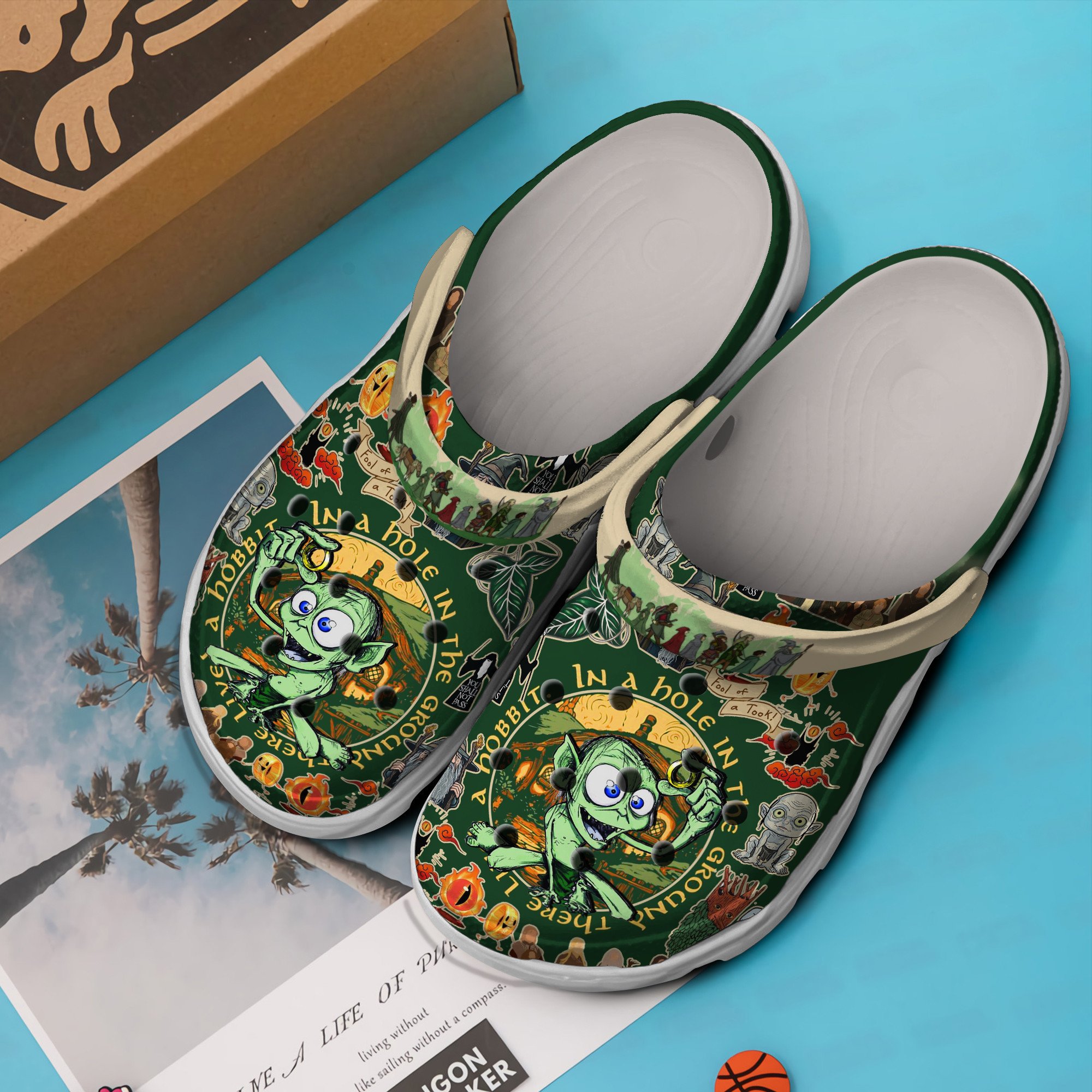 Merchidea In a hole in the ground there lived a hobbit Movie Crocs Crocband Clogs Shoes Comfortable For Men Women and Kids