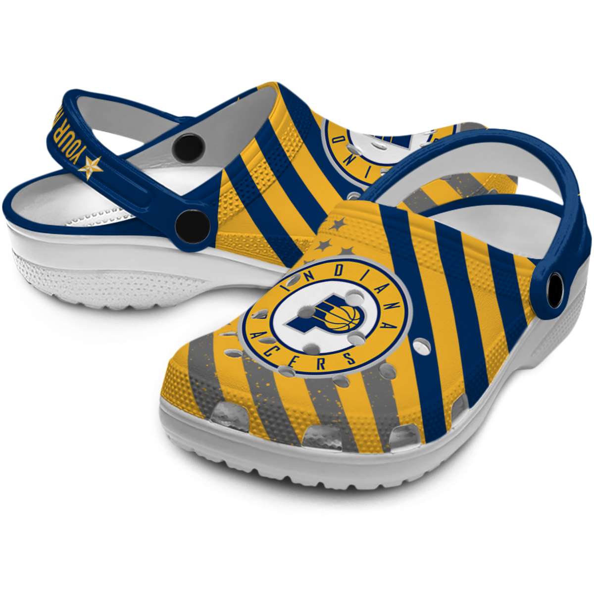 Merchidea Indiana Pacers NBA Sport Crocs Crocband Clogs Shoes Comfortable For Men Women and Kids
