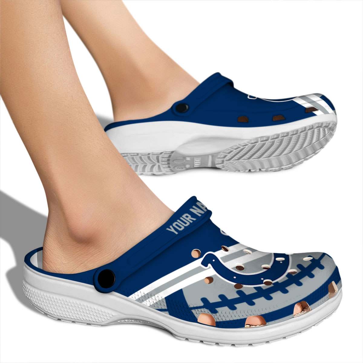 Merchidea Indianapolis Colts NFL Sport Crocs Crocband Clogs Shoes Comfortable For Men Women and Kids
