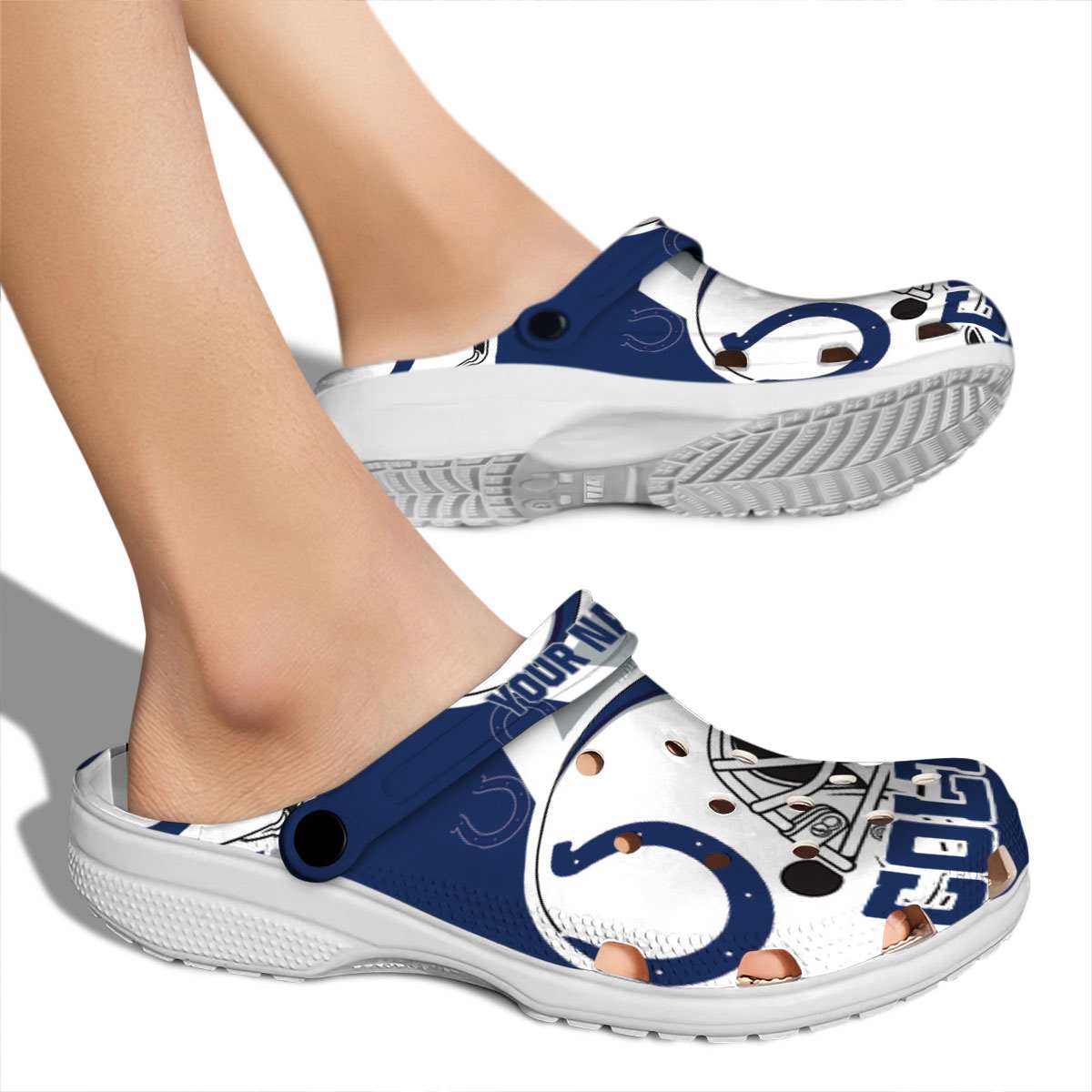 Merchidea Indianapolis Colts NFL Sport Crocs Crocband Clogs Shoes Comfortable For Men Women and Kids
