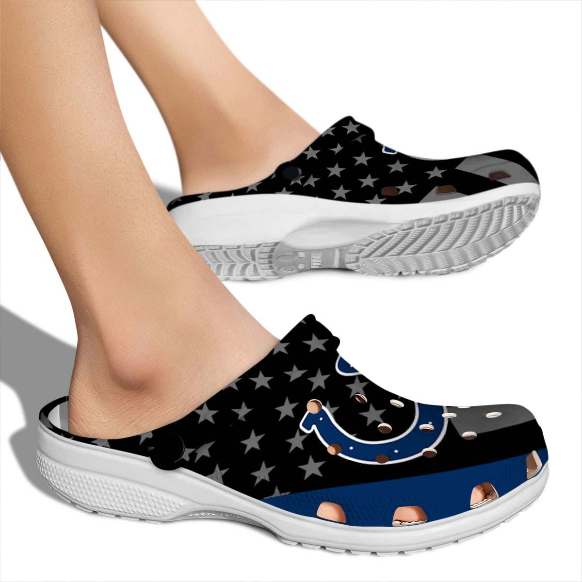 Merchidea Indianapolis Colts NFL Sport Crocs Crocband Clogs Shoes Comfortable For Men Women and Kids