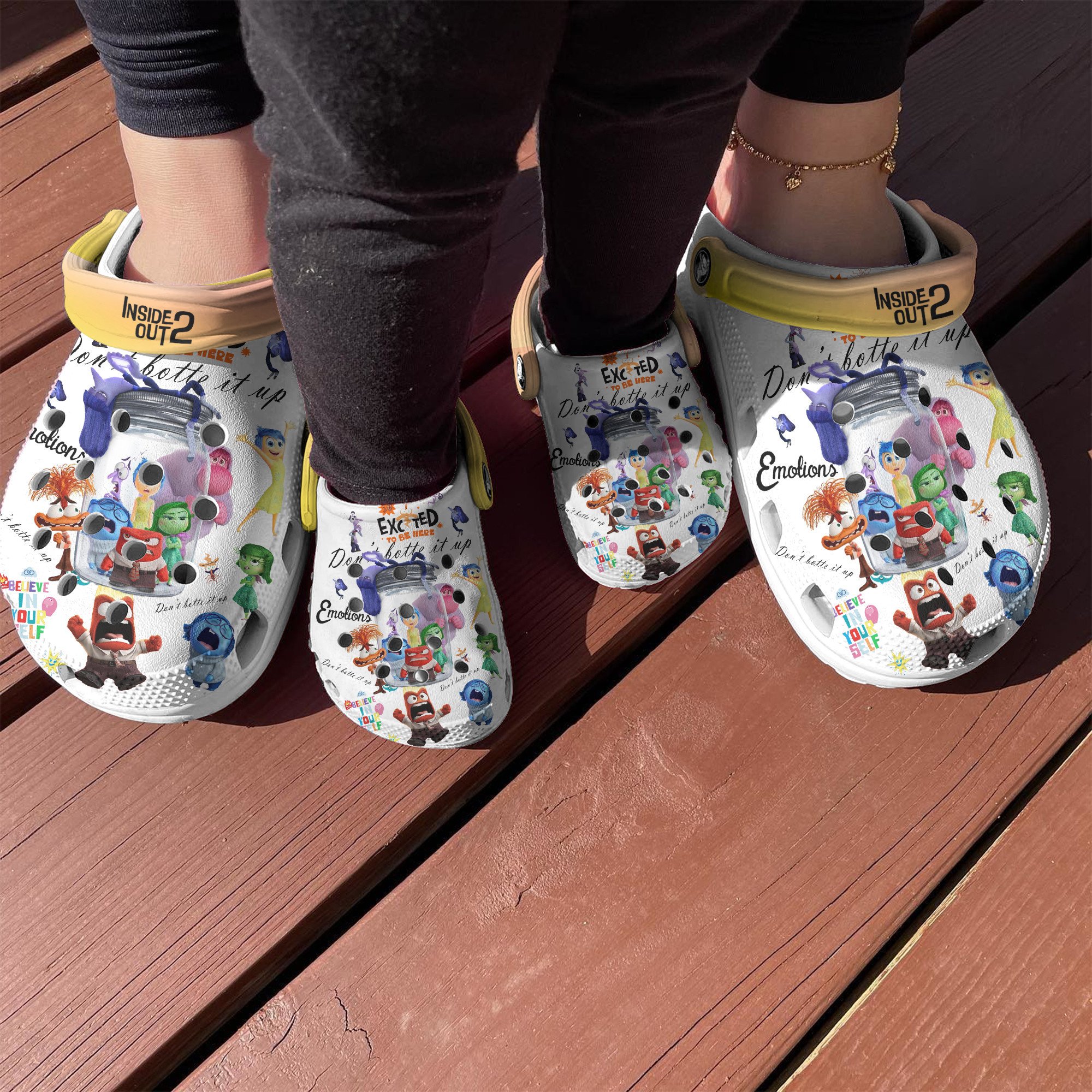 Merchidea Inside Out Cartoon Crocs Crocband Clogs Shoes Comfortable For Men Women and Kids