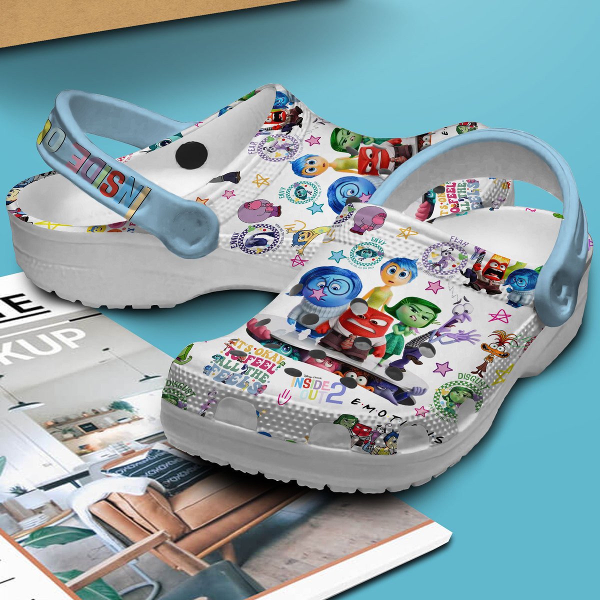 Merchidea Inside Out Cartoon Crocs Crocband Clogs Shoes Comfortable For Men Women and Kids