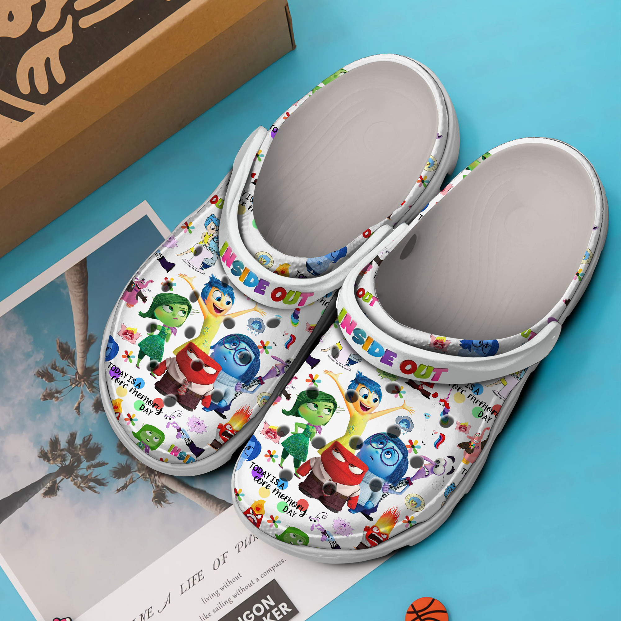Merchidea Inside Out Cartoon Crocs Crocband Clogs Shoes Comfortable For Men Women and Kids