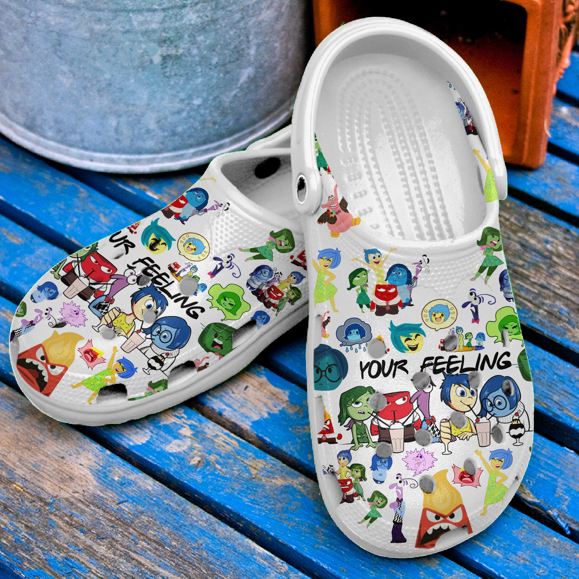 Merchidea Inside Out Cartoon Crocs Crocband Clogs Shoes Comfortable For Men Women and Kids