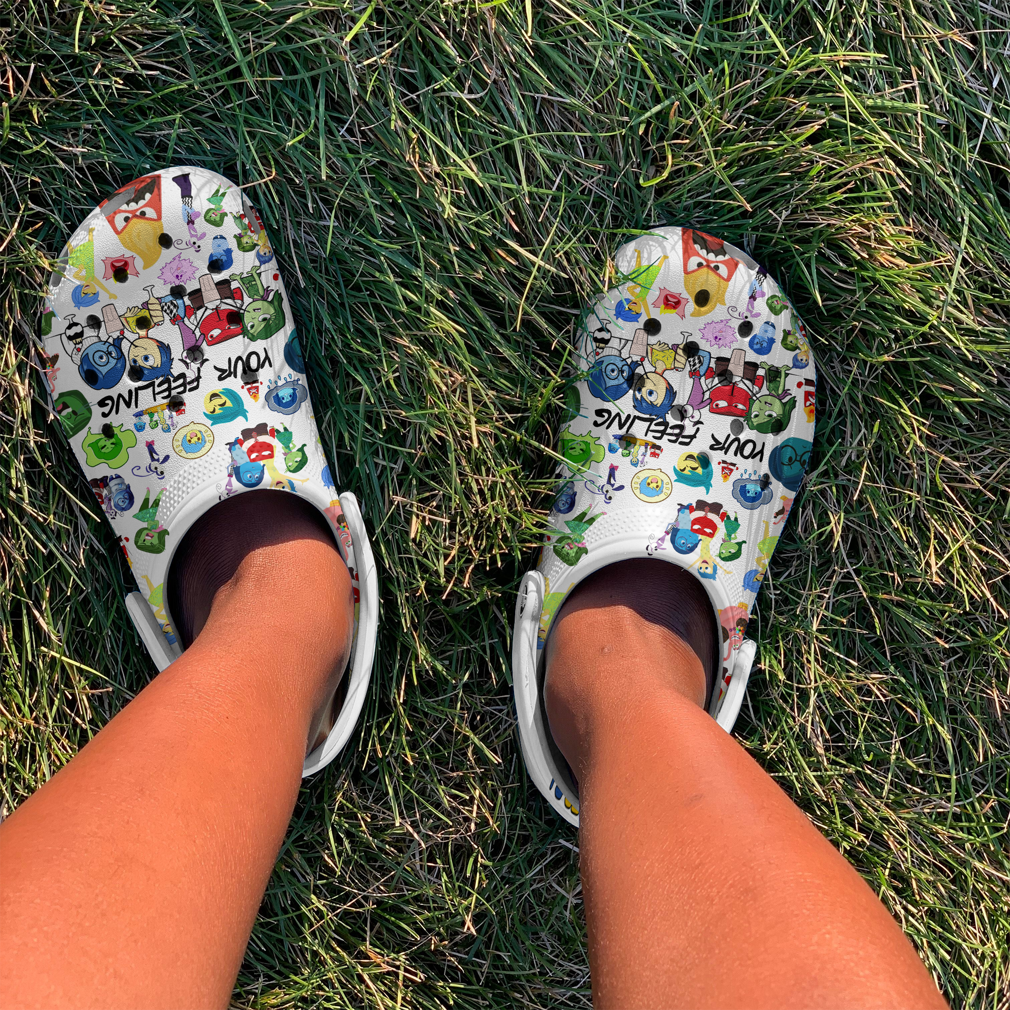 Merchidea Inside Out Cartoon Crocs Crocband Clogs Shoes Comfortable For Men Women and Kids