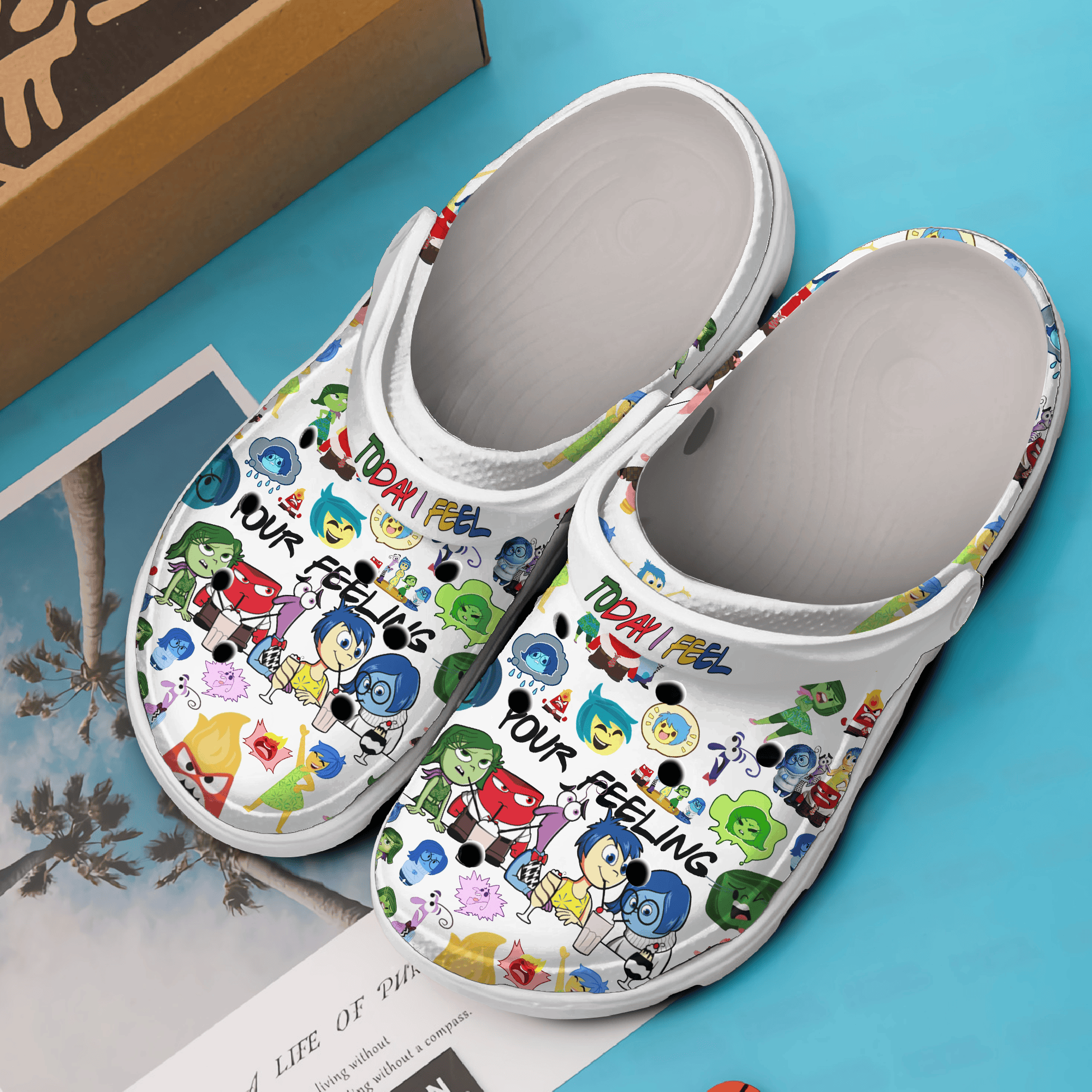 Merchidea Inside Out Cartoon Crocs Crocband Clogs Shoes Comfortable For Men Women and Kids