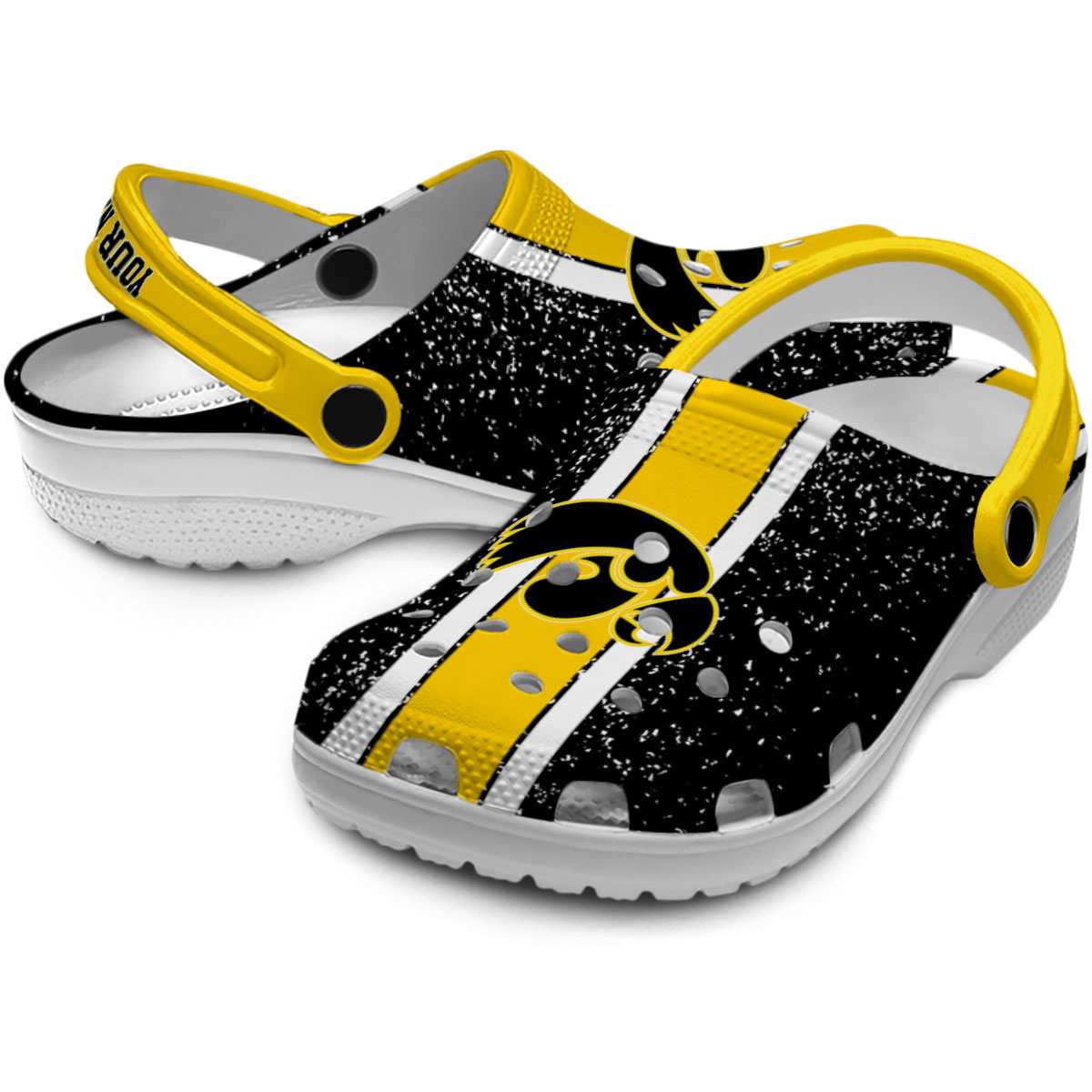 Merchidea Iowa Hawkeyes NCAA Sport Crocs Crocband Clogs Shoes Comfortable For Men Women and Kids