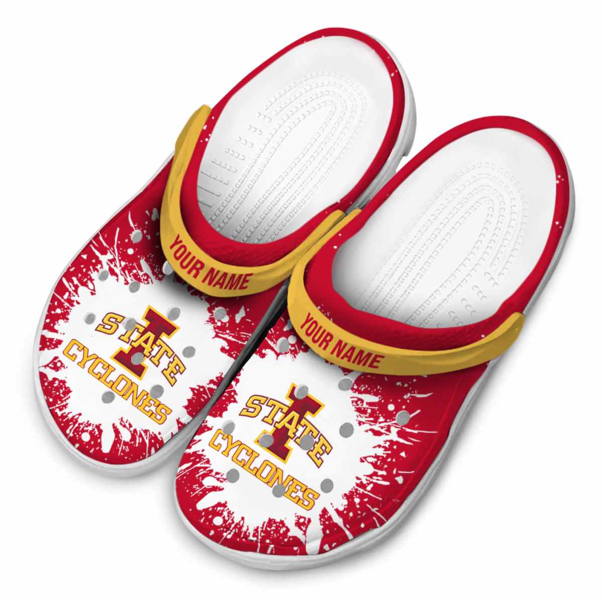 Merchidea Iowa State Cyclones NCAA Sport Crocs Crocband Clogs Shoes Comfortable For Men Women and Kids