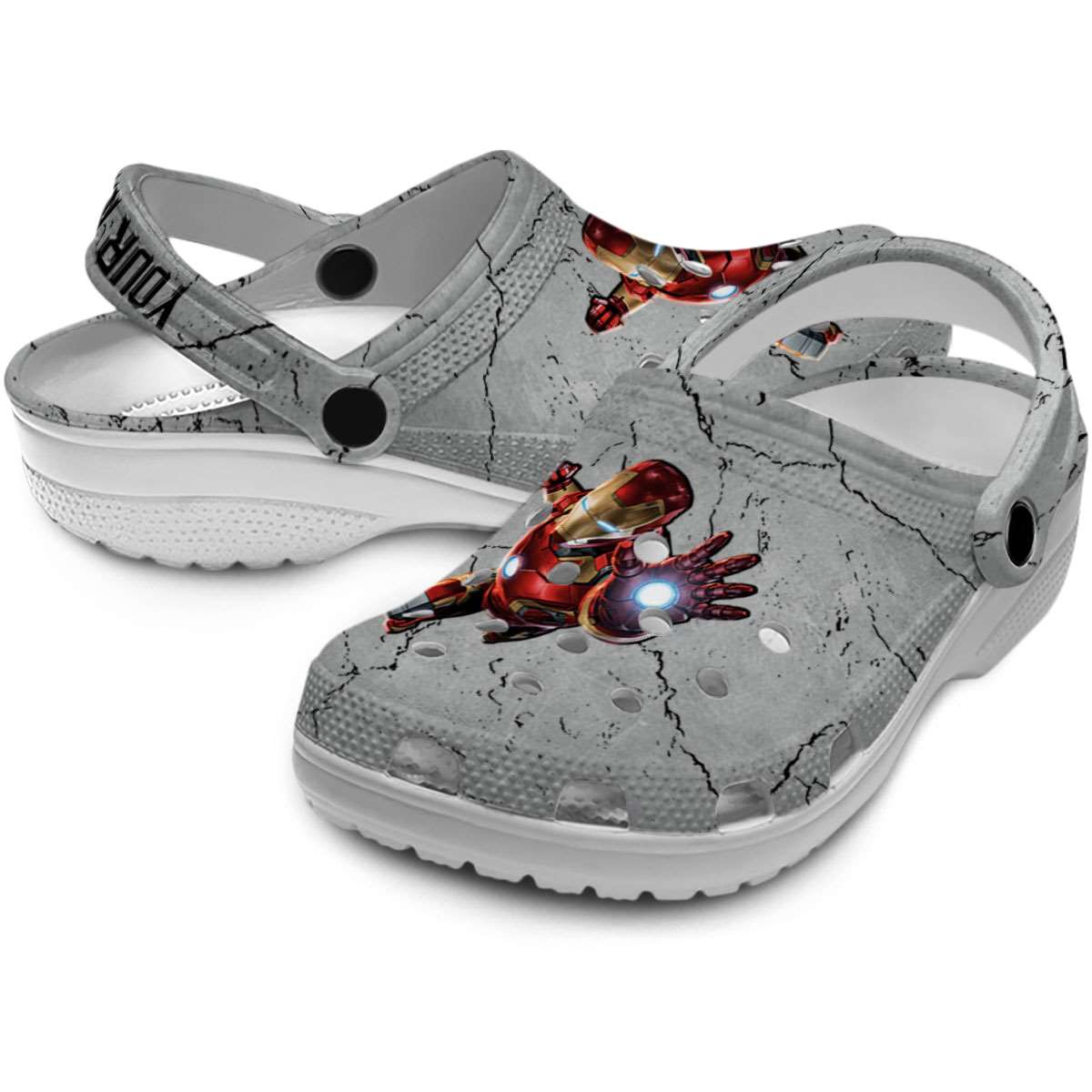 Merchidea Iron Man Movie Crocs Crocband Clogs Shoes Comfortable For Men Women and Kids