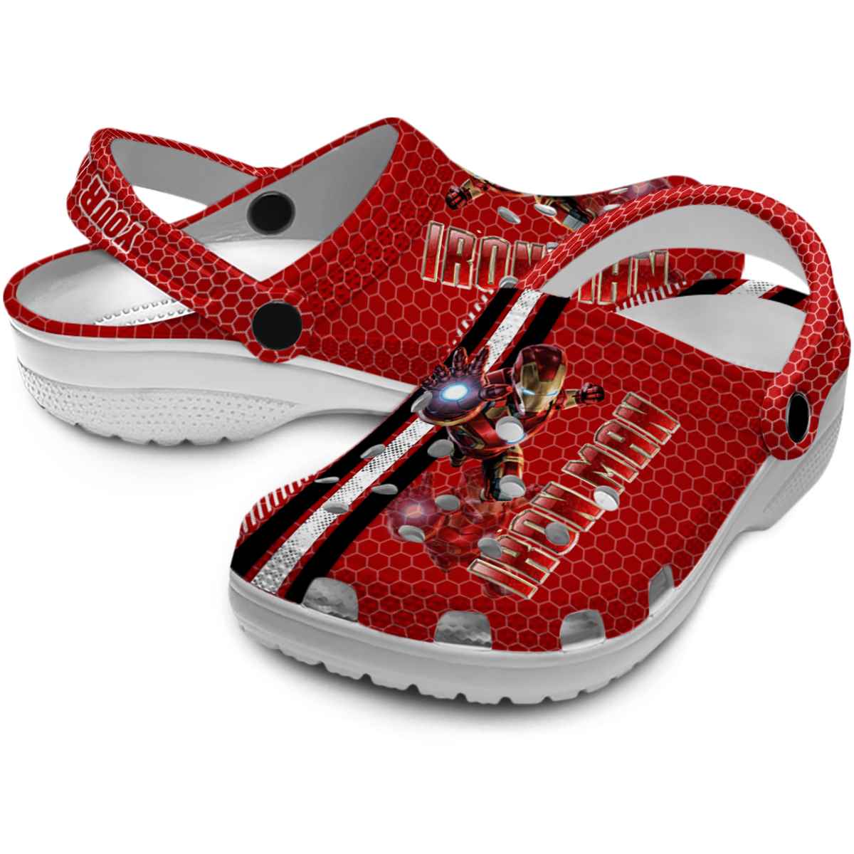 Merchidea Iron Man Movie Crocs Crocband Clogs Shoes Comfortable For Men Women and Kids