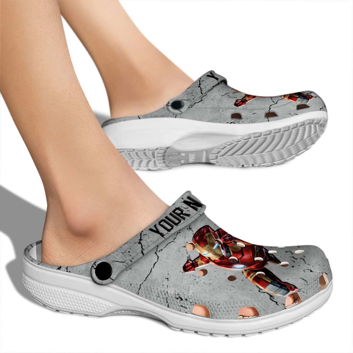 Merchidea Iron Man Movie Crocs Crocband Clogs Shoes Comfortable For Men Women and Kids