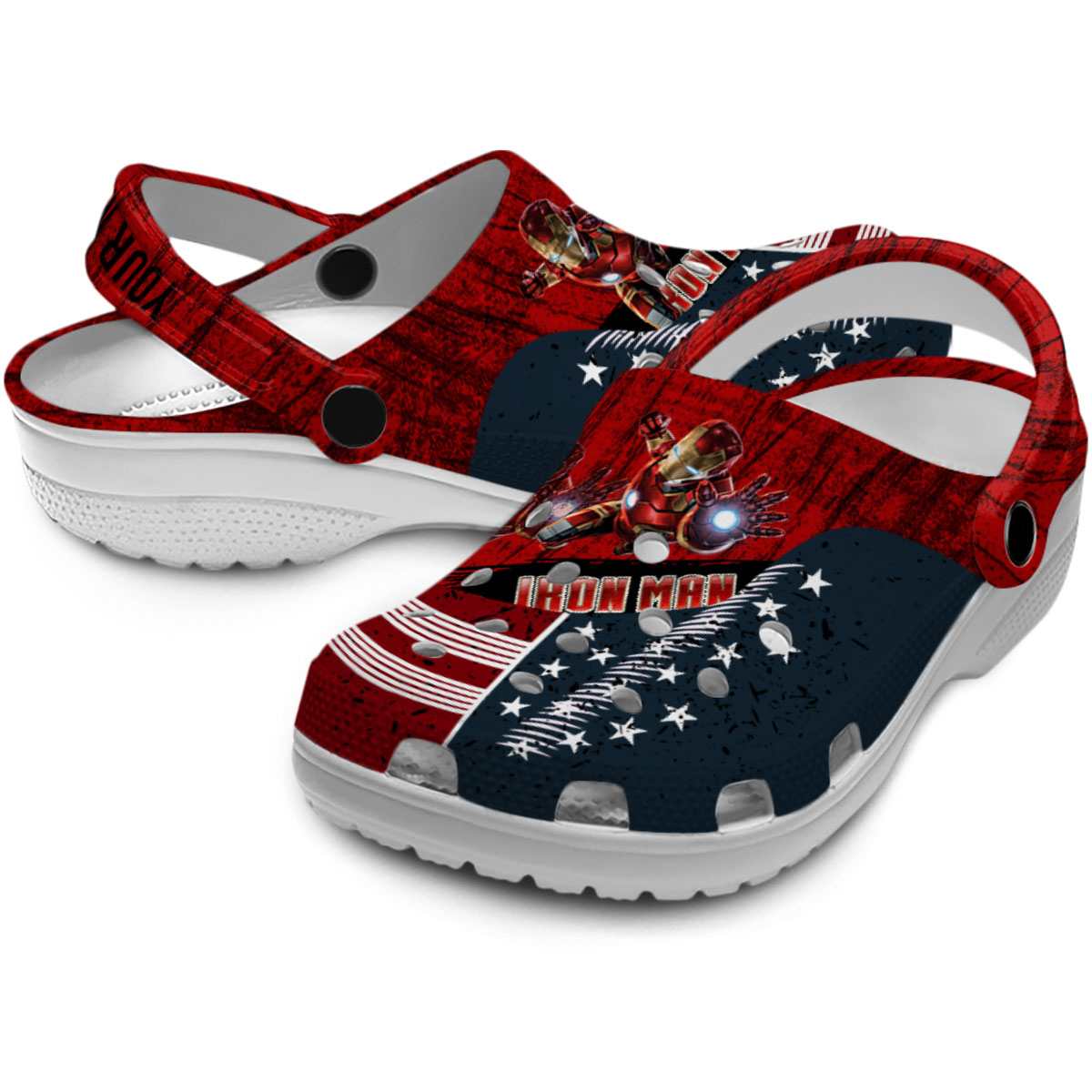 Merchidea Iron Man Movie Crocs Crocband Clogs Shoes Comfortable For Men Women and Kids