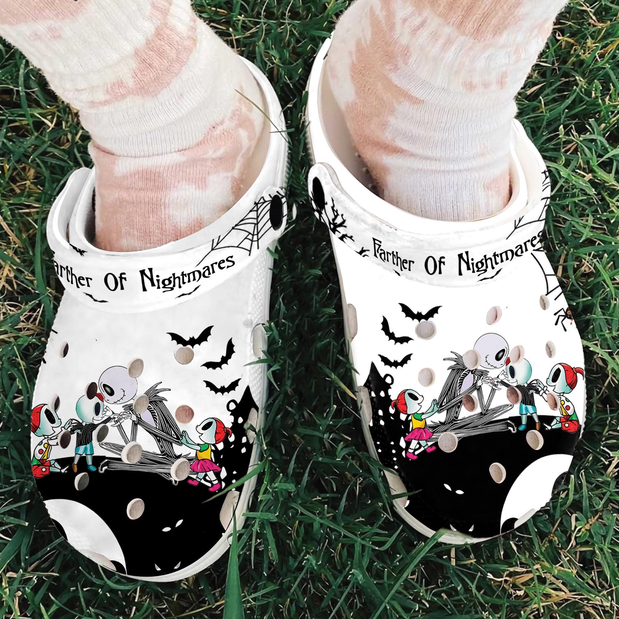 Merchidea Jack Skellington Farther Of Nightmares Movie Crocs Crocband Clogs Shoes Comfortable For Men Women and Kids