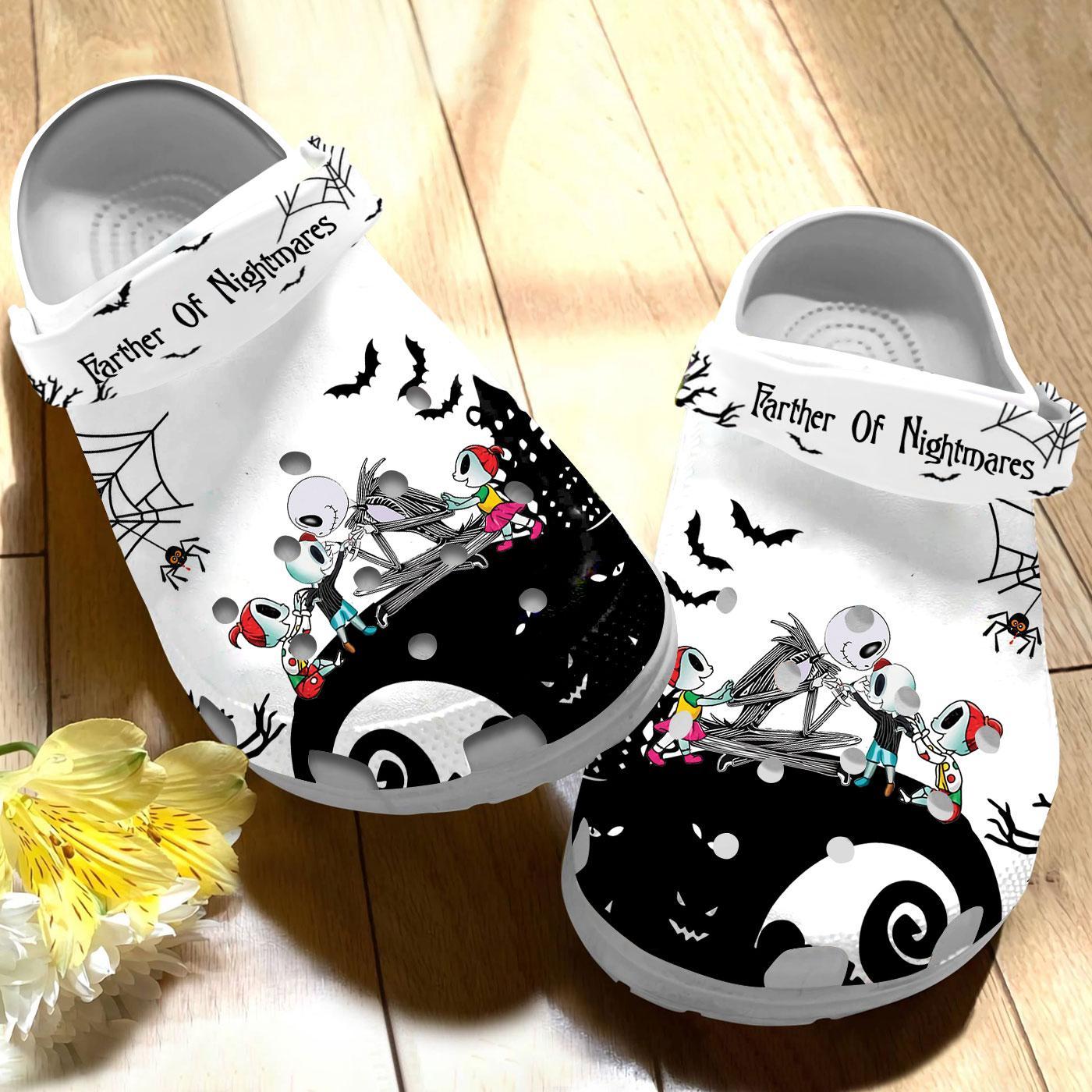 Merchidea Jack Skellington Farther Of Nightmares Movie Crocs Crocband Clogs Shoes Comfortable For Men Women and Kids